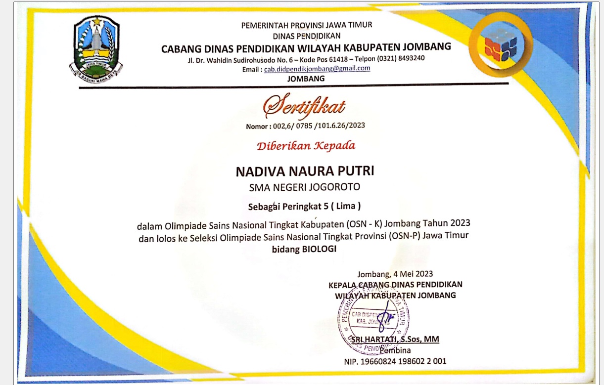 OLIMPIADE SAINS NASIONAL - KABUPATEN  (BIDANG BIOLOGI)