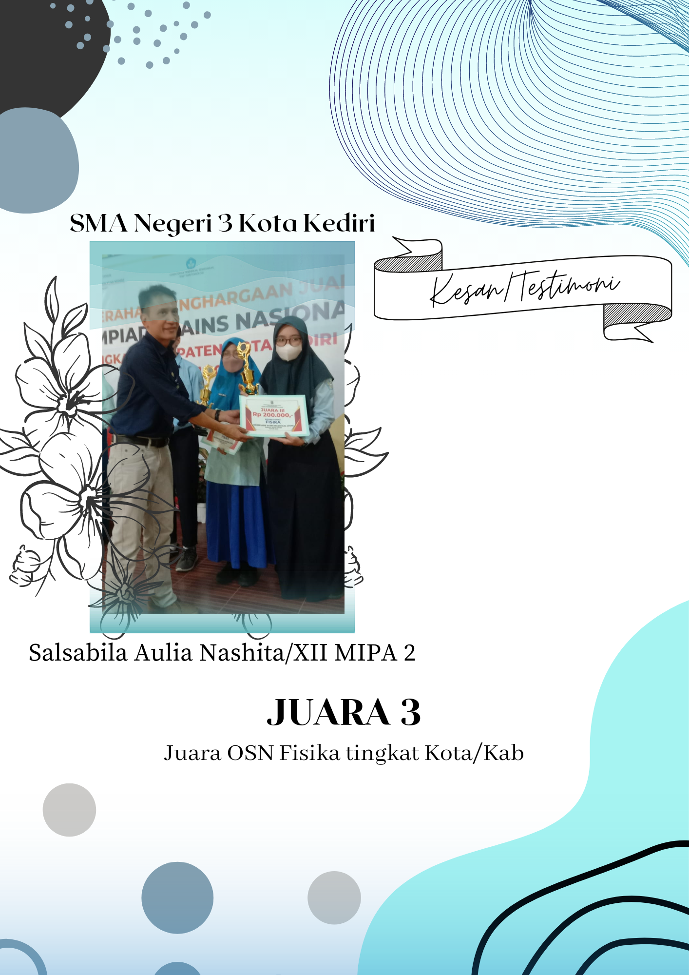 Juara 3 OSN Fisika Tingkat Kota/Kabupaten