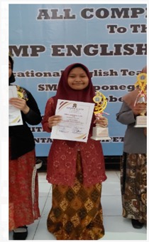 Juara 1 Lomba Story Teeling Bahasa Inggris MGMP Kab. Malang Tahun 2023