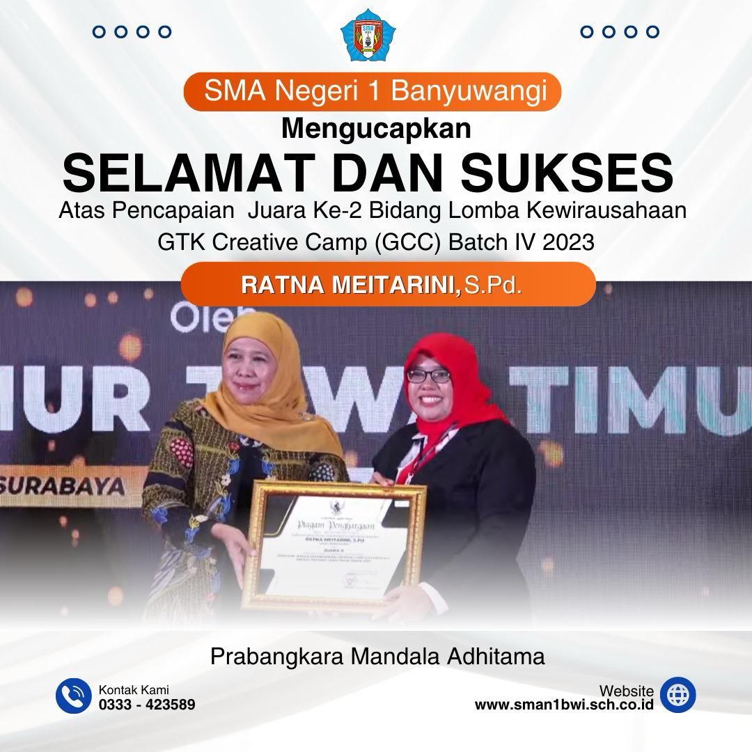 JUARA 2  BIDANG LOMBA KEWIRAUSAHAAN GTK CREATIVE CAMP (GCC) BATCH IV 2023