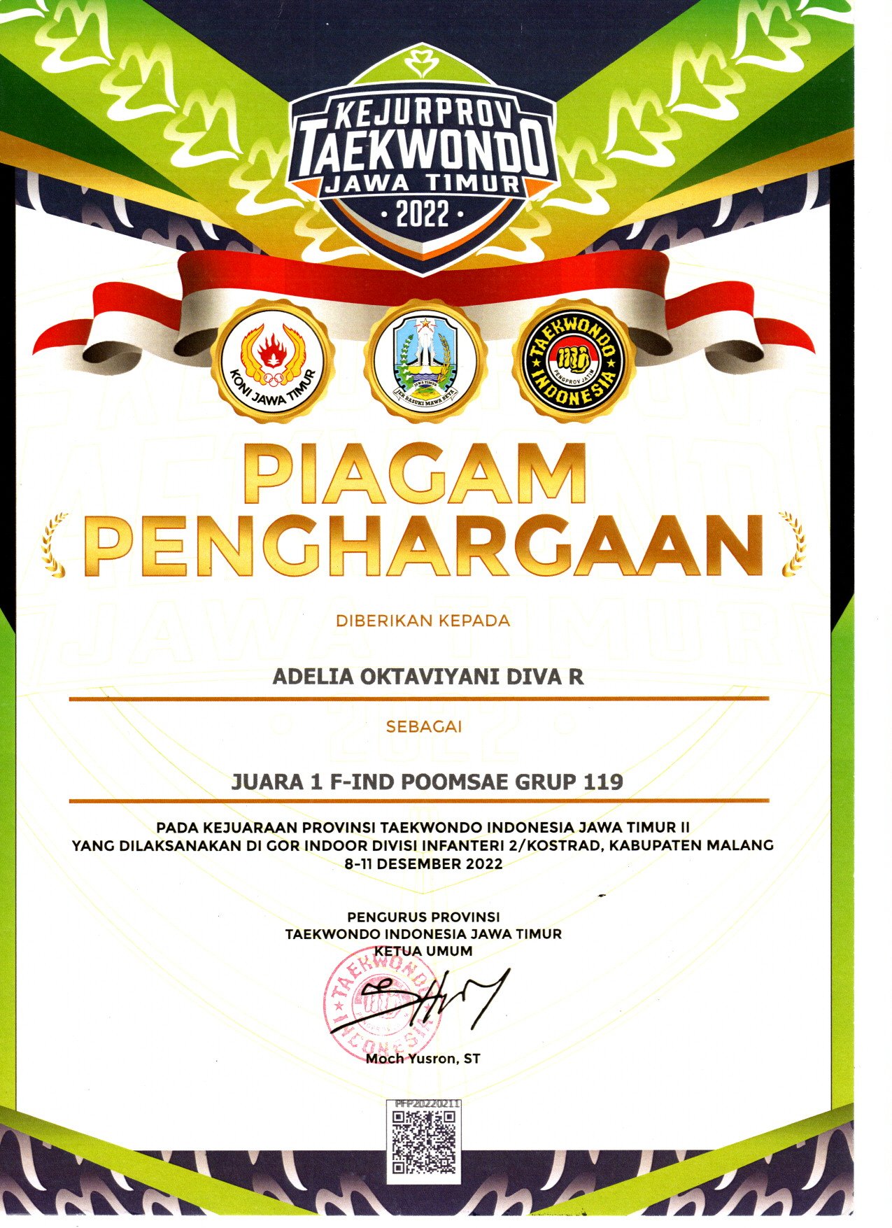 F-IND POOMSAE GRUP 119 - KEJUARAAN PROVINSI TAEKWONDO INDONESIA JAWA TIMUR II