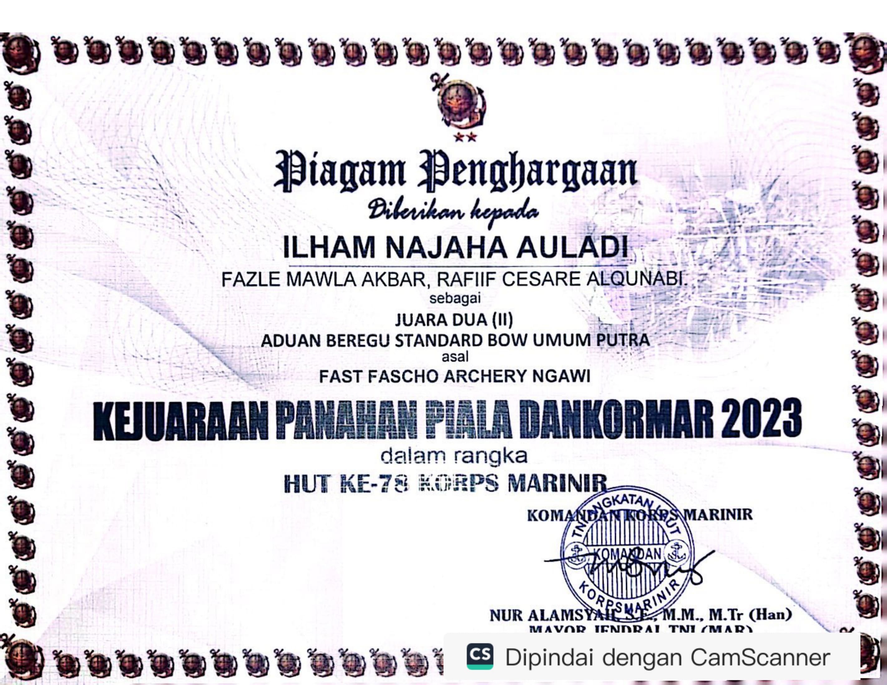 KEJUARAAN PANAHAN PIALA DANKORMAR 2023