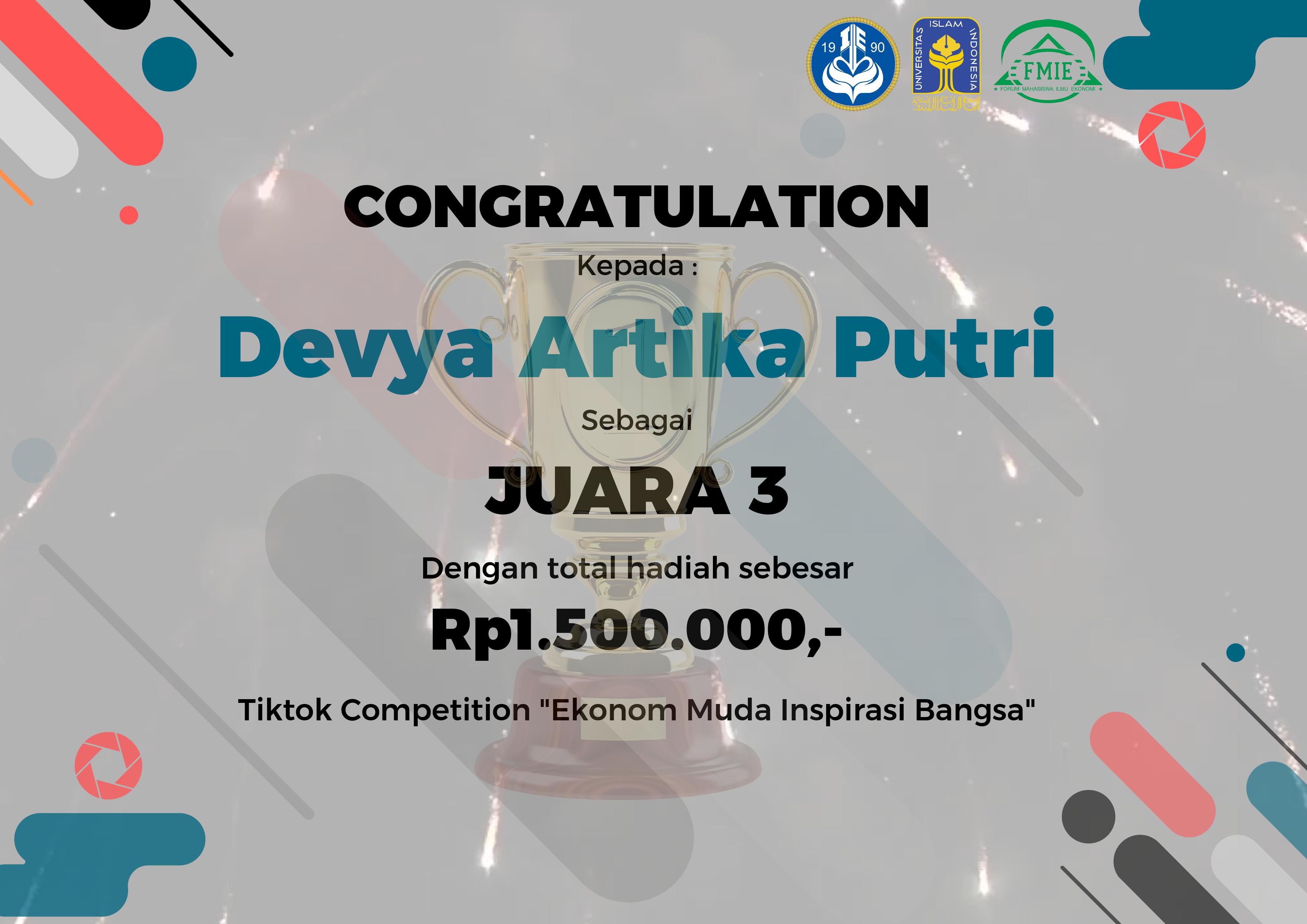 Juara 3 Tiktok Competition \