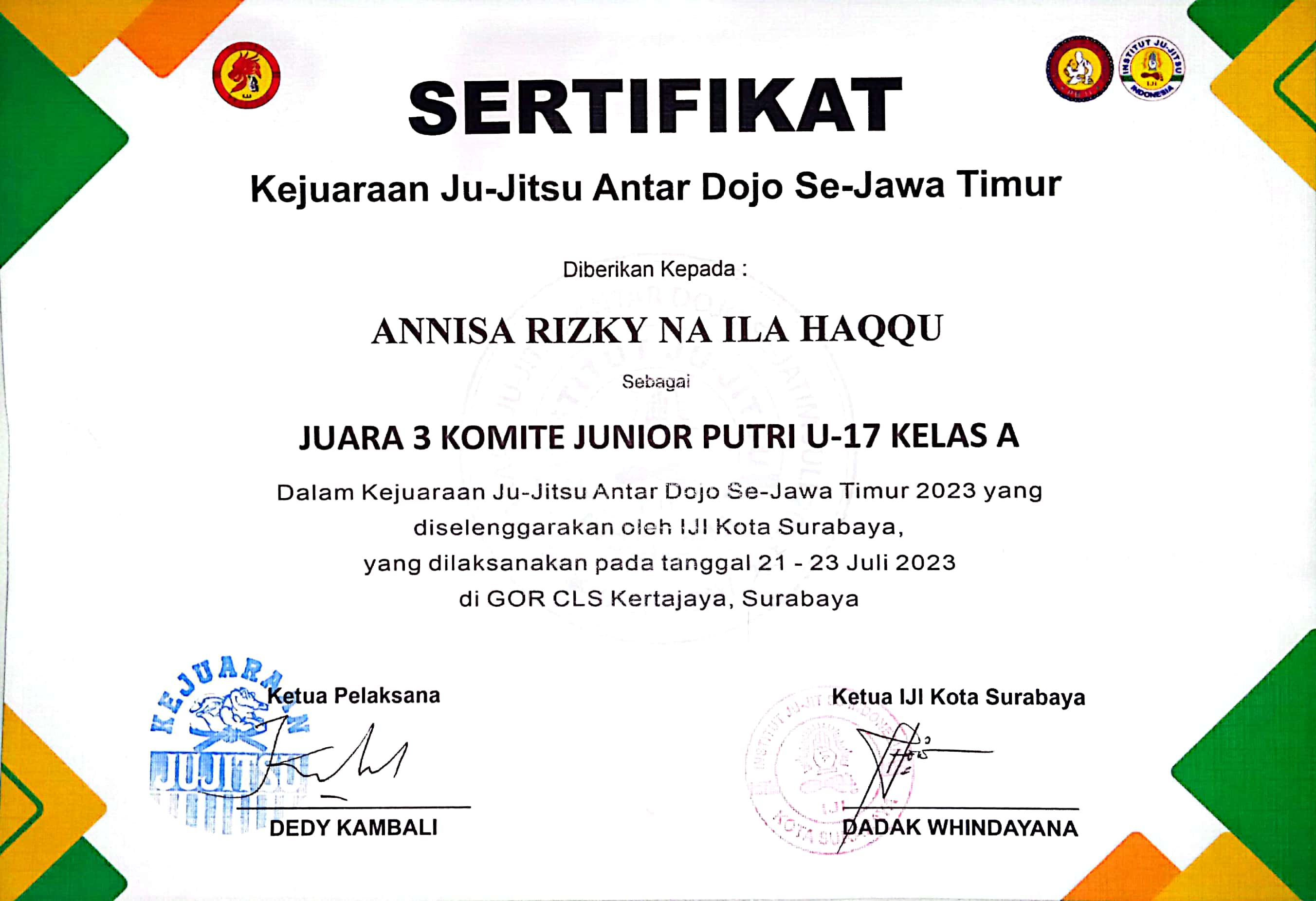 KEJUARAAN JU-JITSU ANTAR DOJO SE JAWA TIMUR 