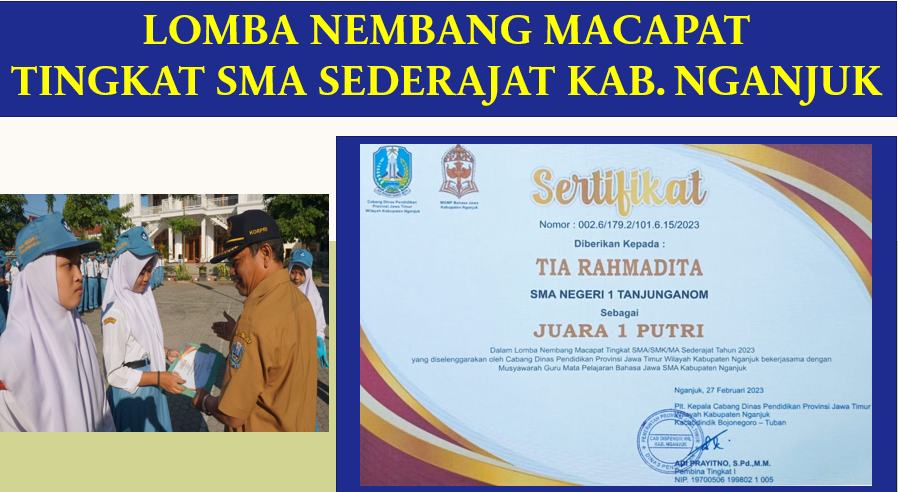 JUARA 1 PUTRI LOMBA NEMBANG MACAPAT TINGKAT SMA SEDERAJAT KAB. NGANJUK