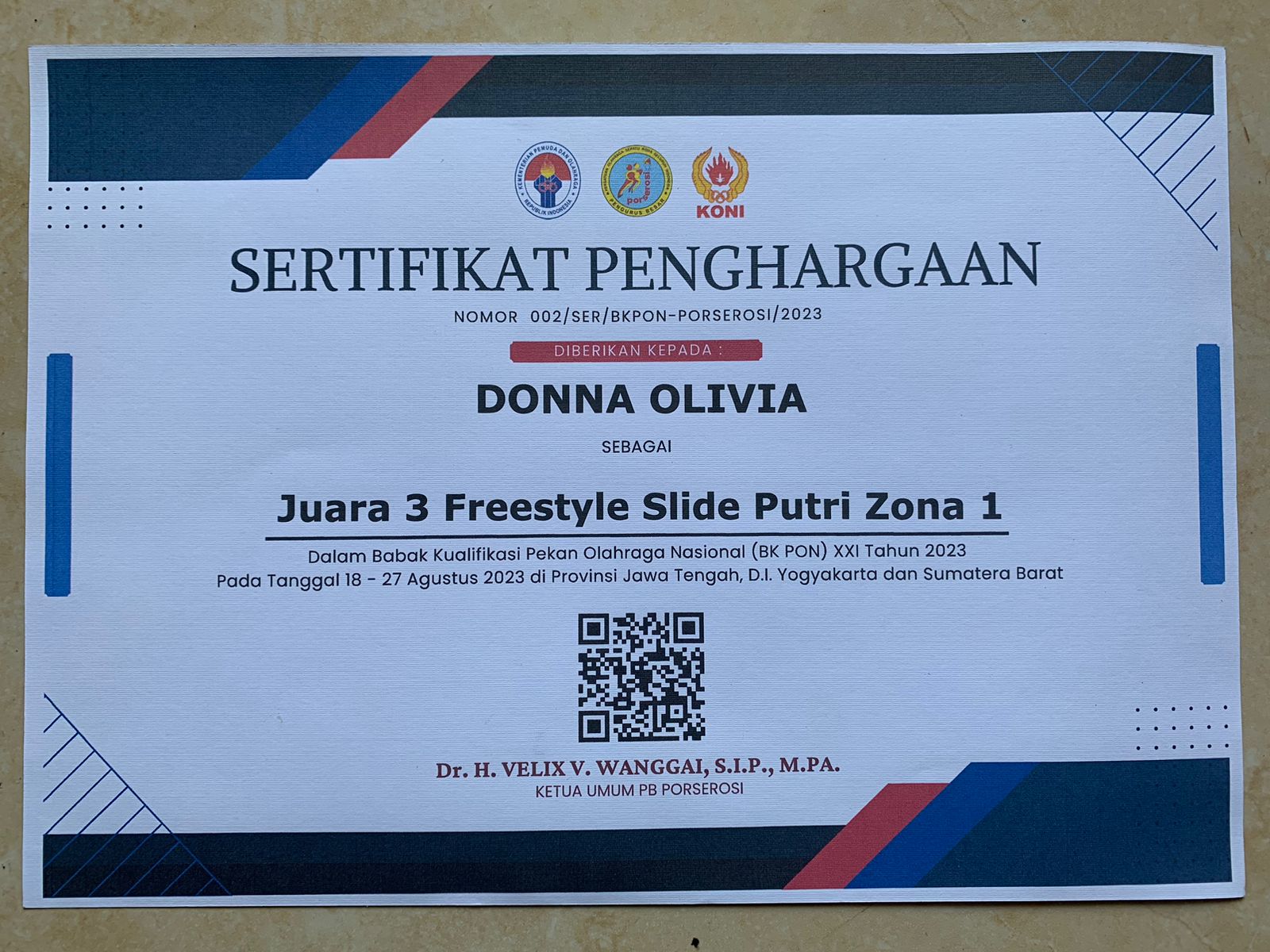 Freestyle Slide Putri Zona 1 (Sepatu Roda)  Babak Kualifikasi Pekan Olahraga Nasional (BK PON) XXI