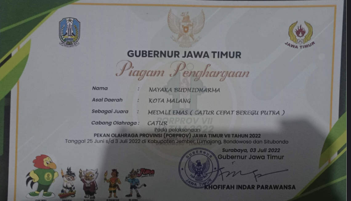 Juara 1 Beregu Cepat Putra PORPROV 2022