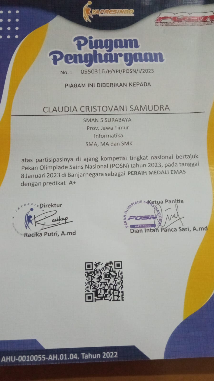 Olimpiade Siswa Tingkat Nasional mata pelajaran Informatika