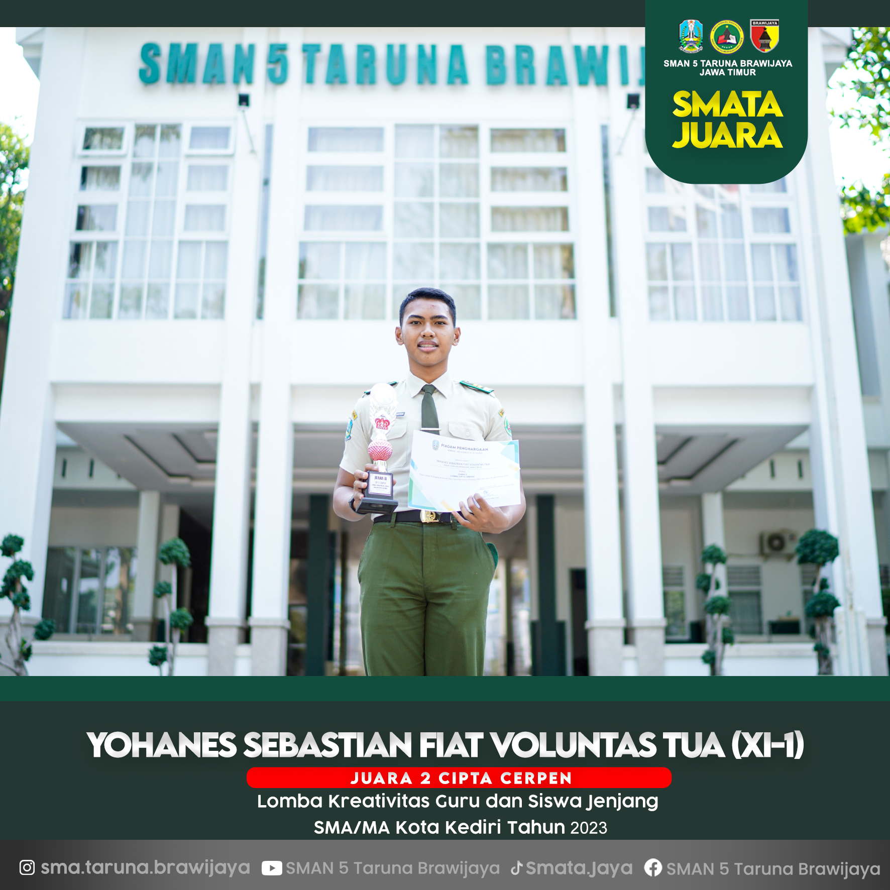 Juara 2 Cipta Cerpen Lomba Kreativitas Guru dan Siswa Tahun 2023