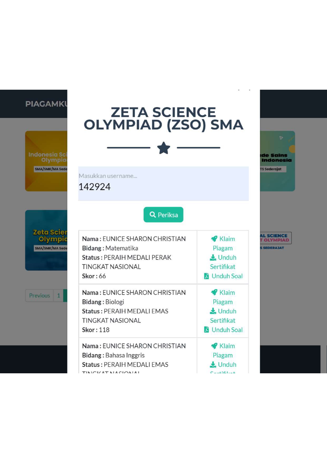 Zeta Science Olympiad