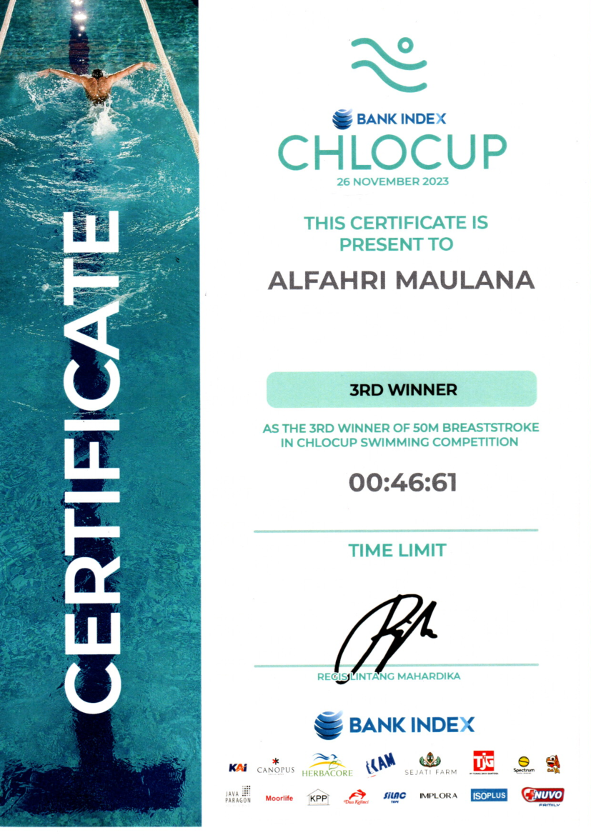 CHLOCUP SWIMMING COMPETITION - 50 M BREASTSTROKE CATEGORY