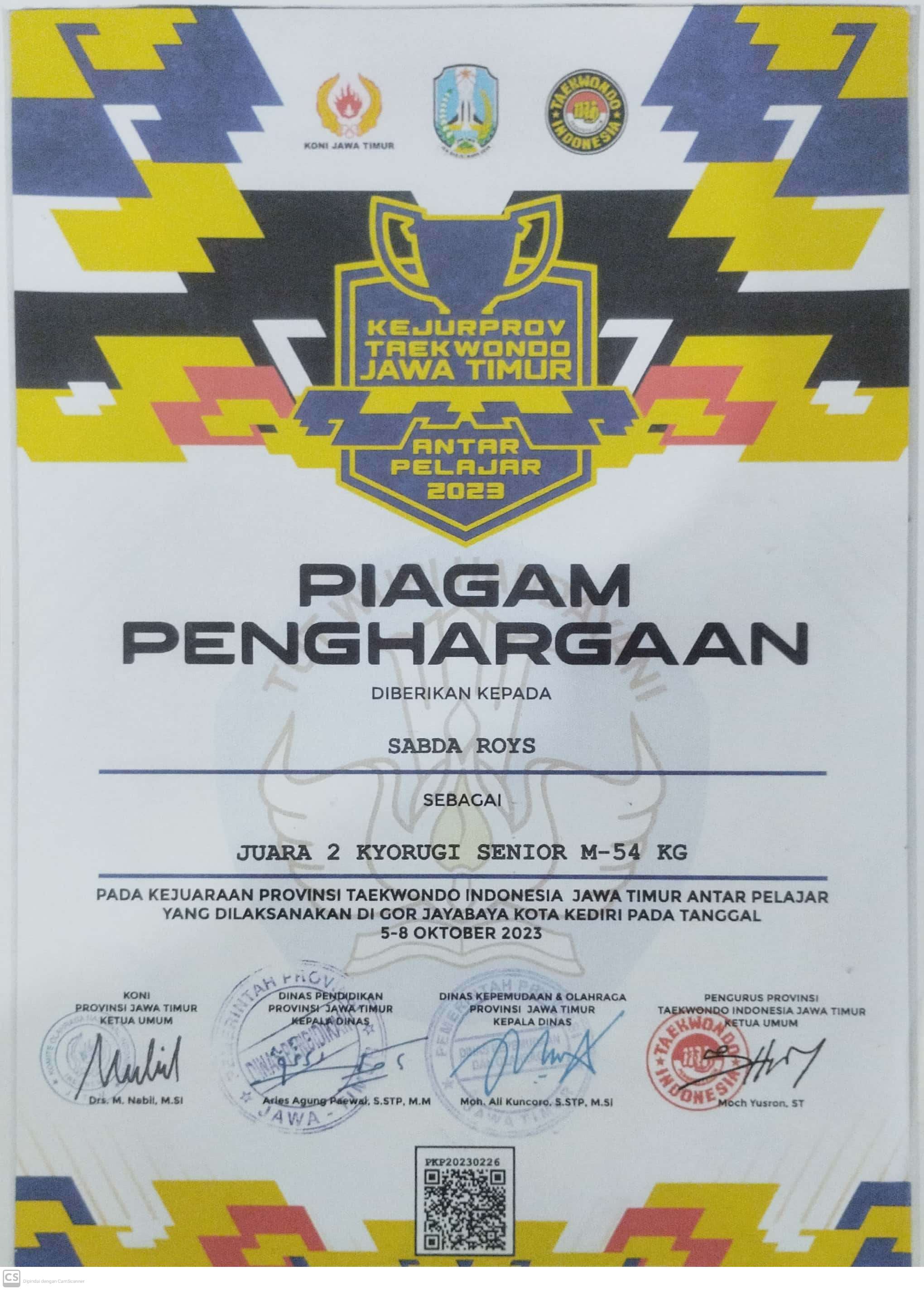 JUARA 2 KYORUGI SENIOR M-54 KG