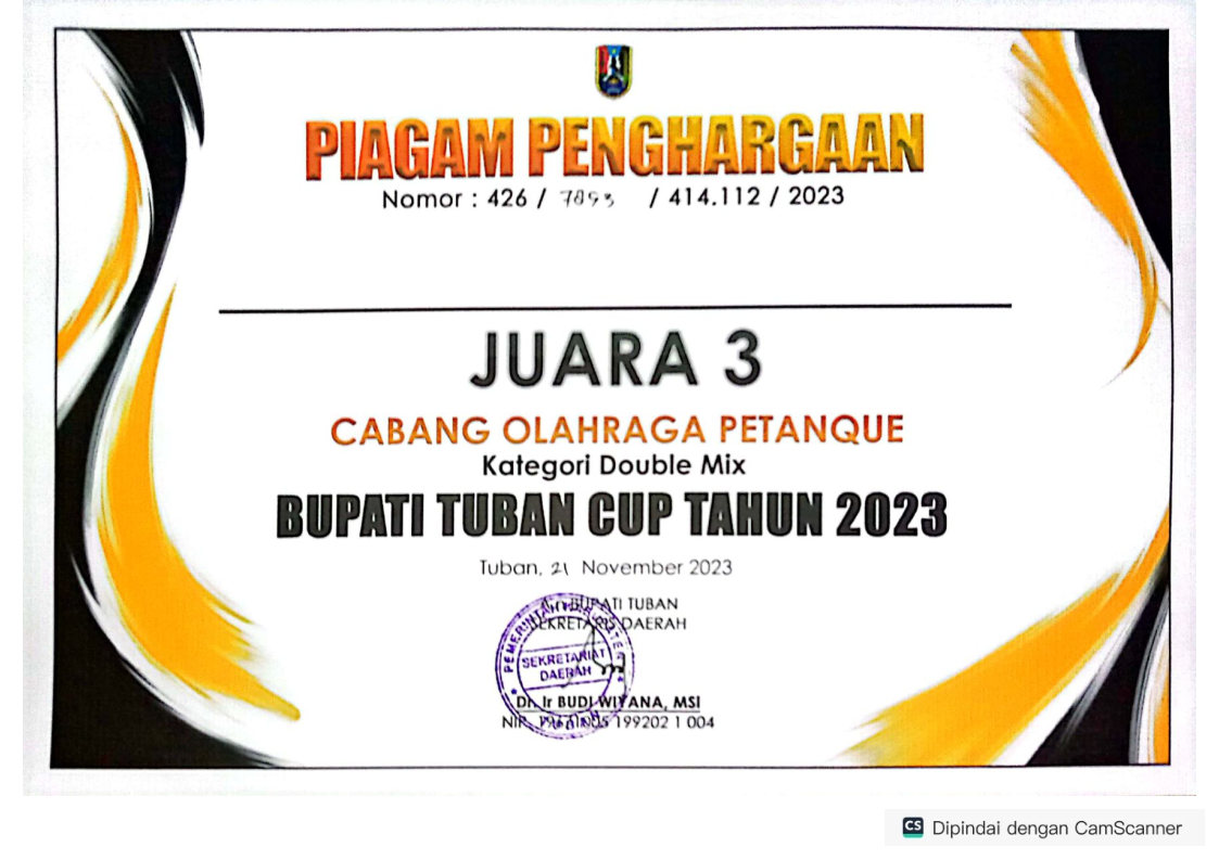 BUPATI TUBAN CUP 2023 CABOR PETANQUE(DOUBLE NIX)