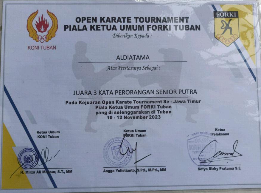 OPEN KARATE TOURNAMENT PIALA KETUA UMUM FORKI TUBAN