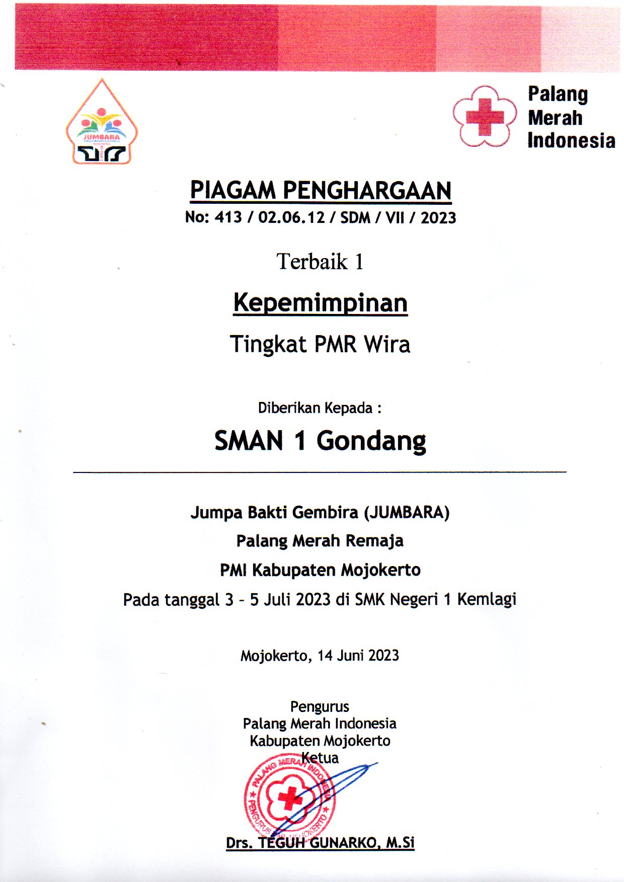 Jumpa Bhakti Gembira (Jumbara) Palang Merah Remaja Kepemimpinan