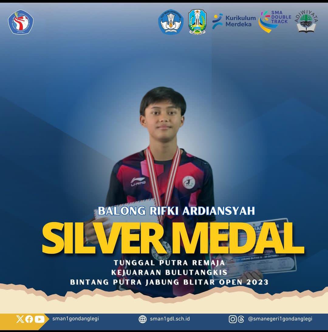 Silver Medal Tunggal Putra Remaja Kejuaraan Bulutangkis Bintang Putra Jabung Blitar Open 2023