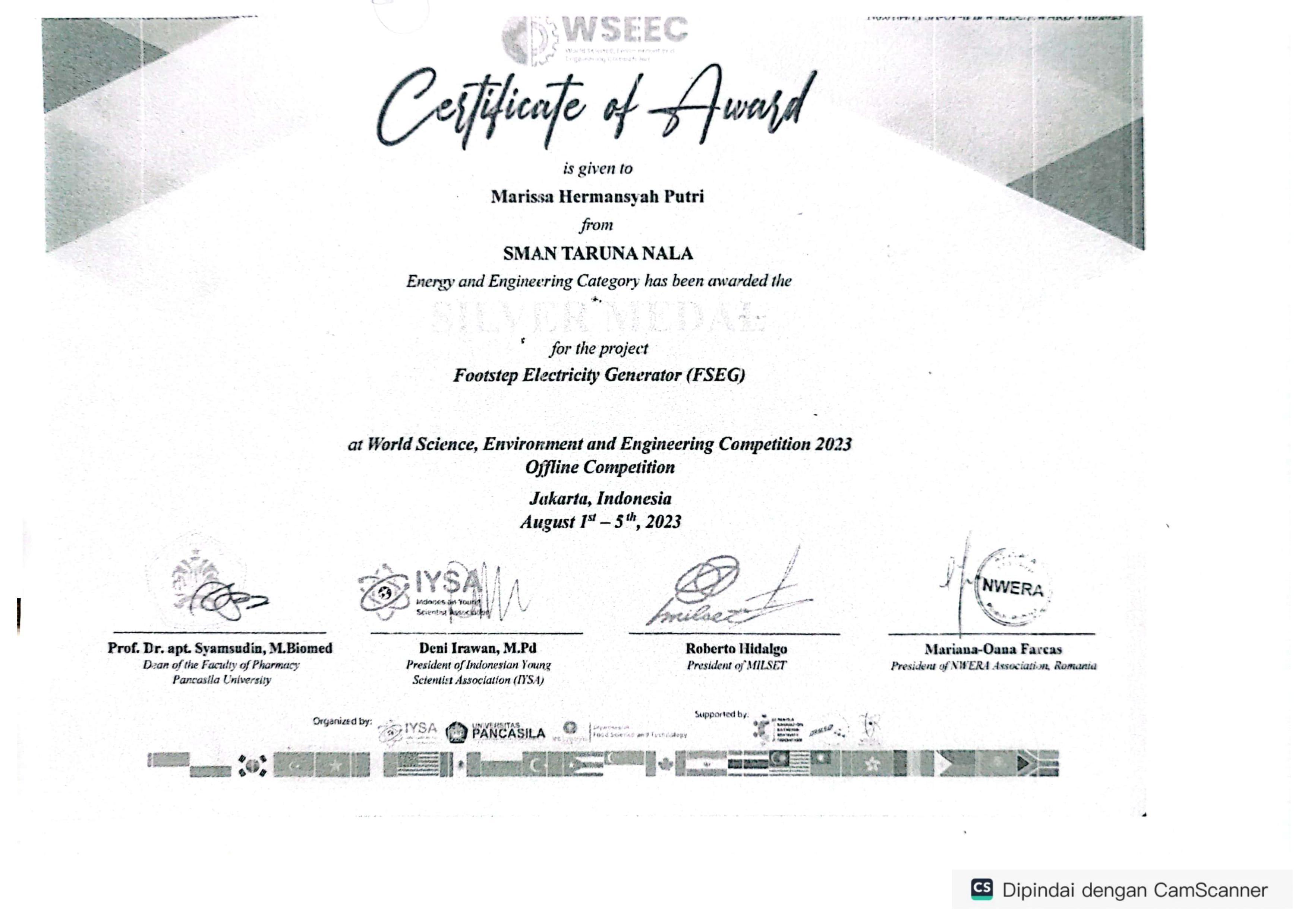 World Science, Environment and Engineering Competition 2023