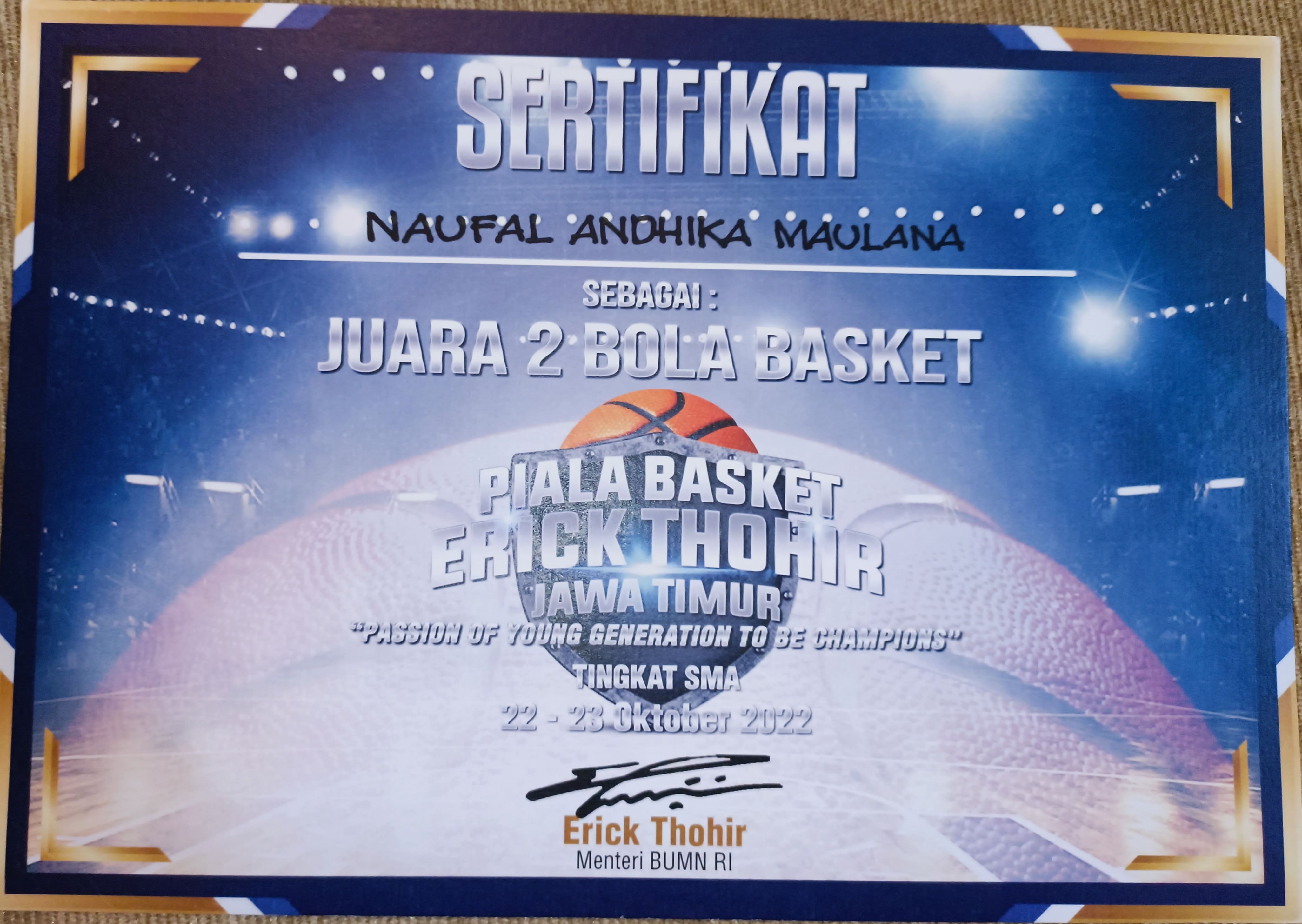 Piala Basket Erick Thohir Jawa Timur \