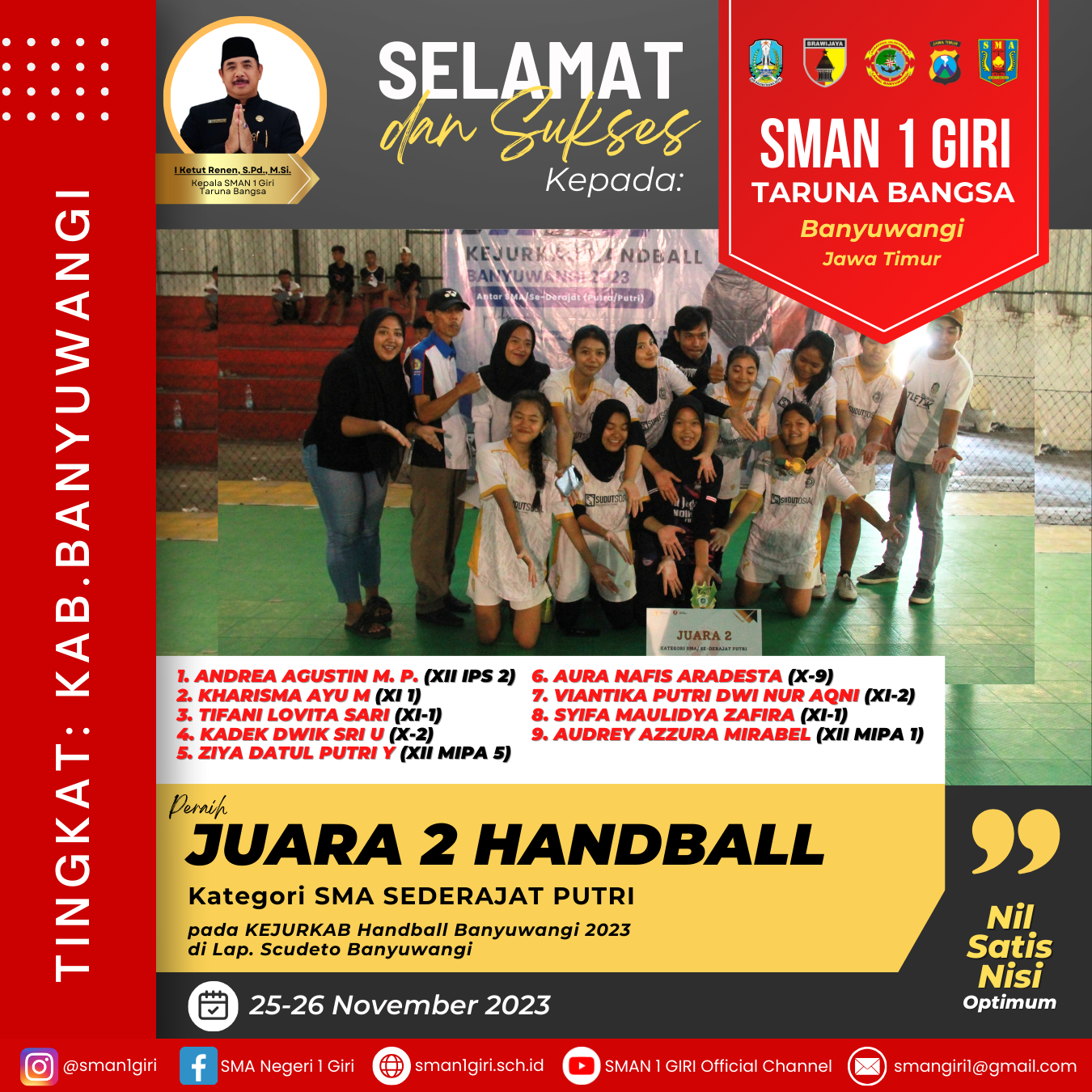 Kejurkab Handball SMA Sederajat Putri Banyuwangi 2023