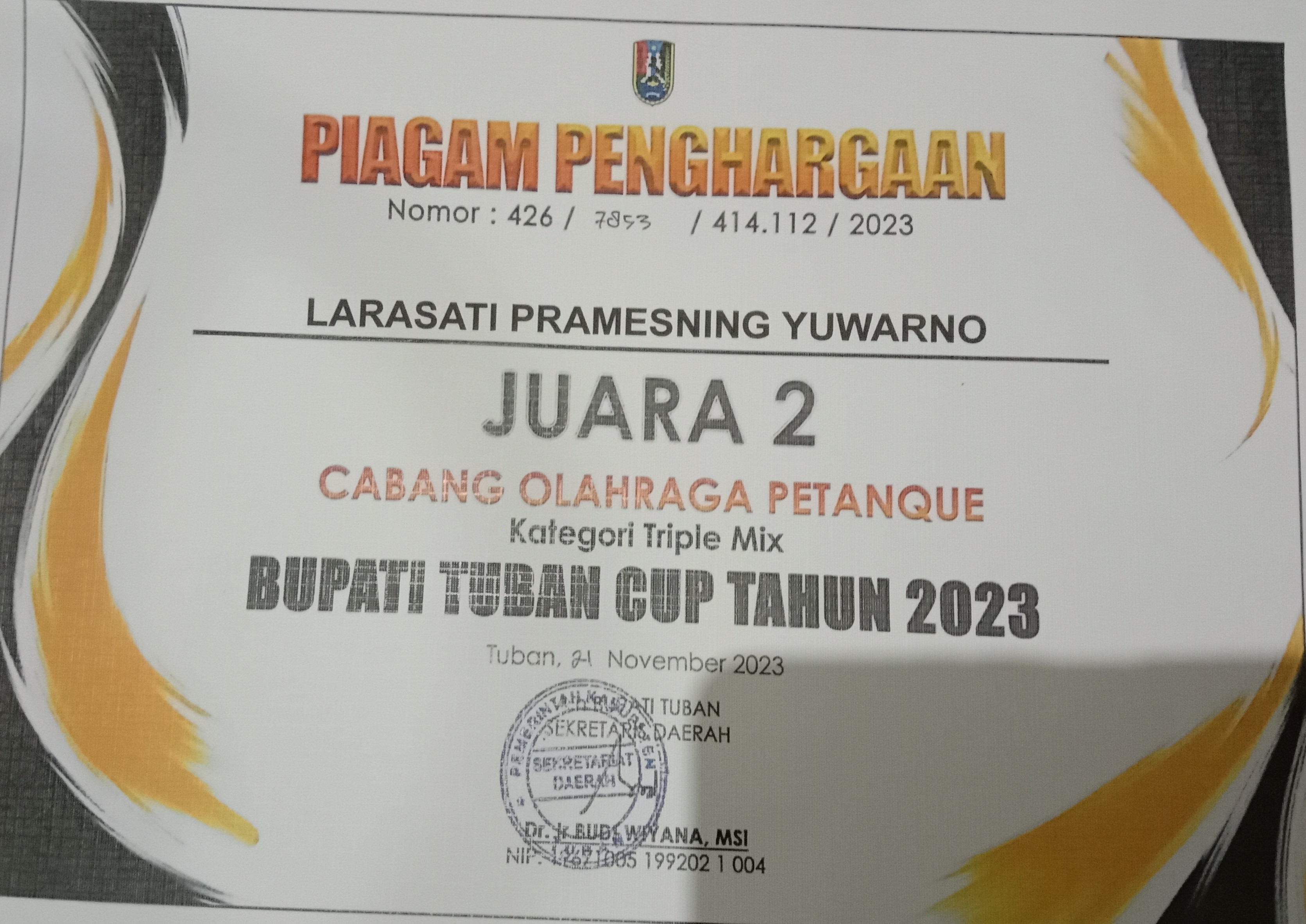 BUPATI TUBAN CUP 2023 CABOR PETANQUE(TRIPLE MIX)