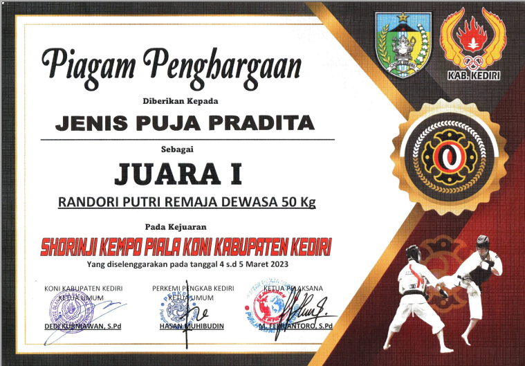 SHORINJI KEMPO PIALA KONI KABUPATEN KEDIRI TAHUN 2022