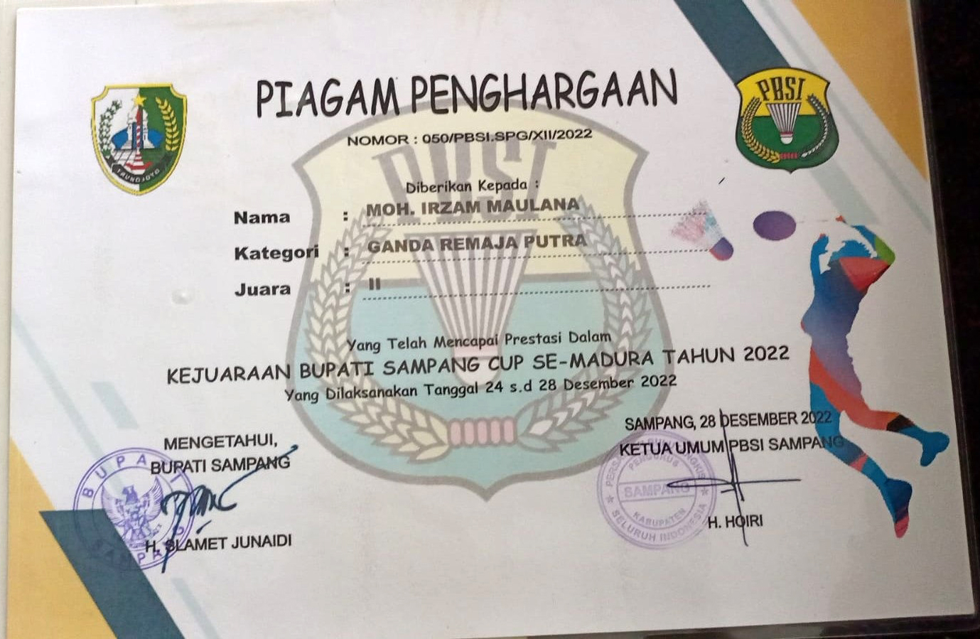 KEJUARAAN BUPATI SAMPANG CUP SE-MADURA TAHUN 2022