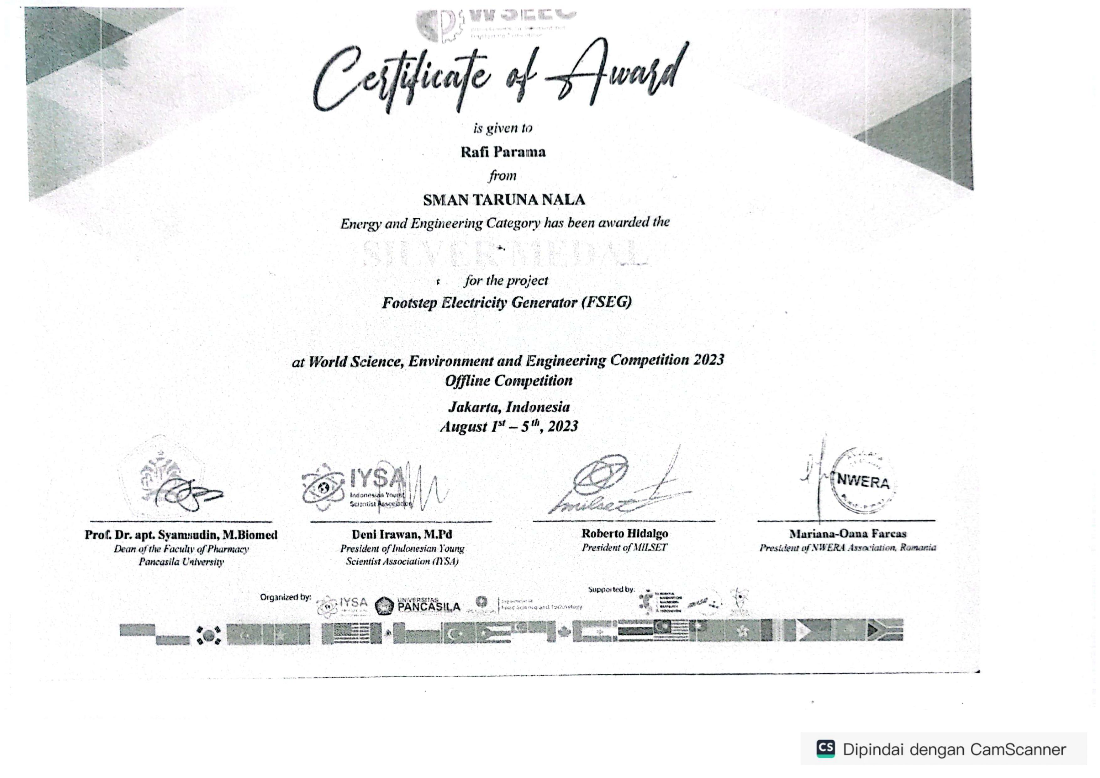 World Science, Environment and Engineering Competition 2023