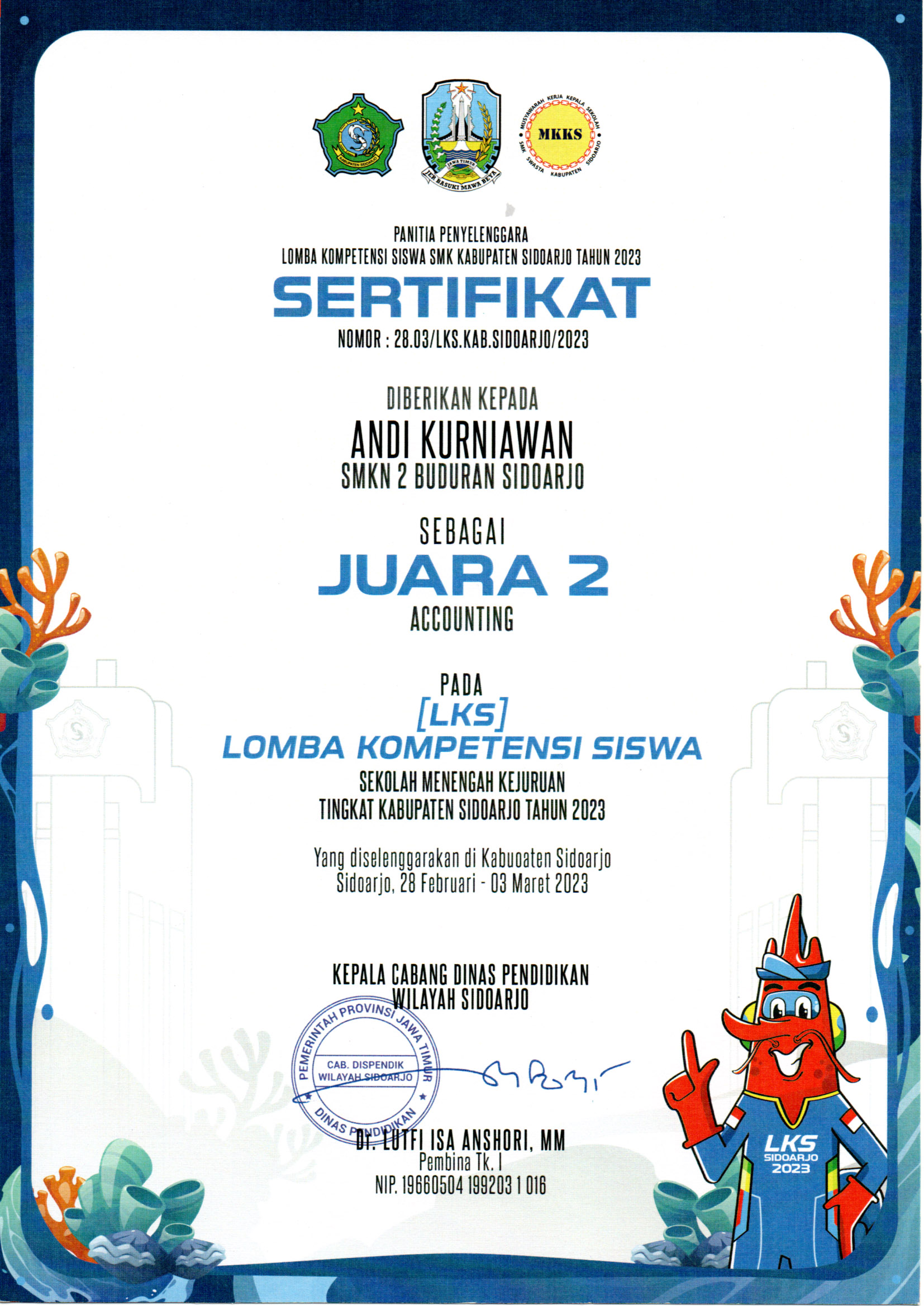 Lomba Kompetensi Siswa Kabupaten Sidoarjo Bidang Lomba Accounting