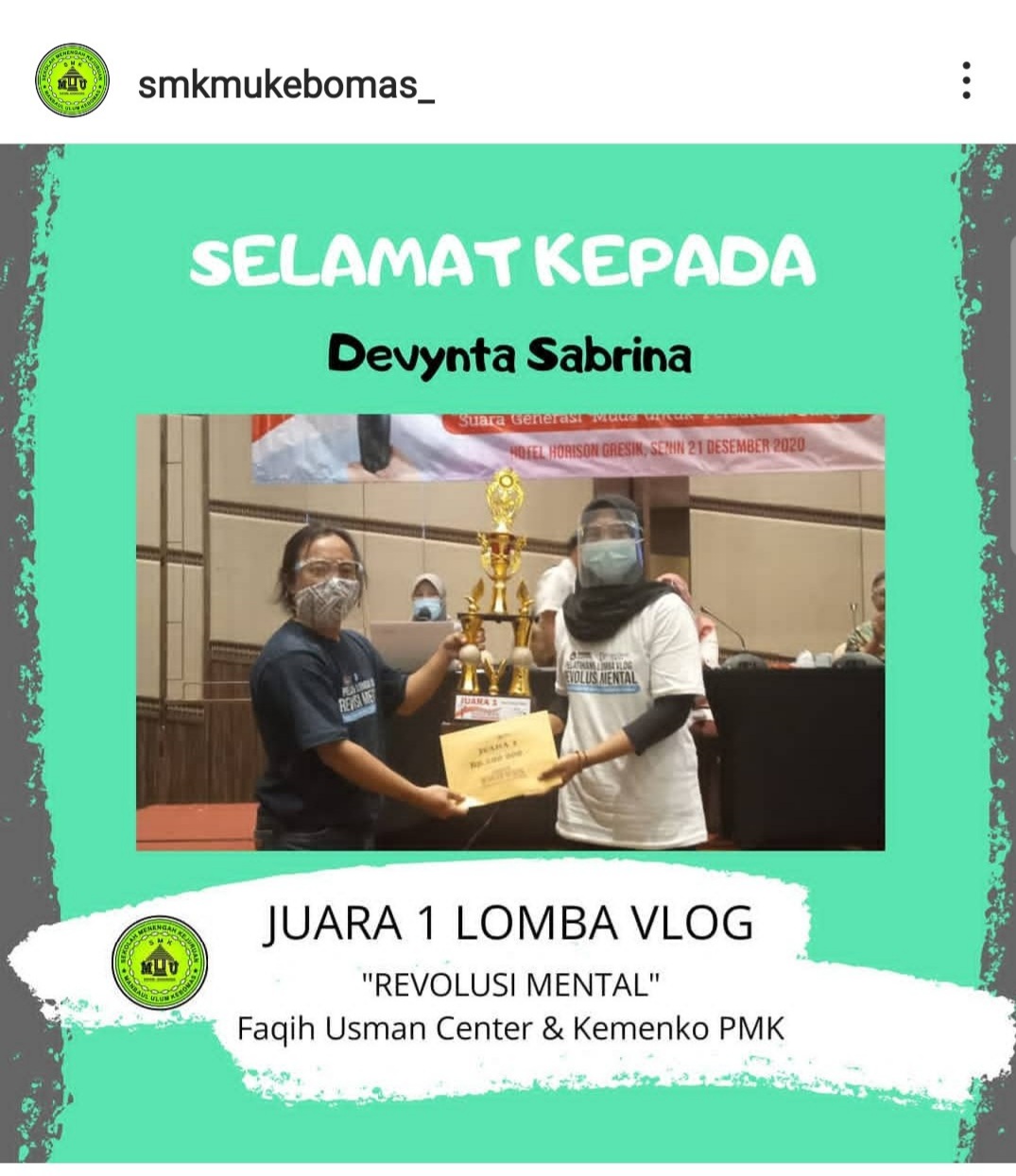 Juara 1 lomba vlog revolusi mental 2022