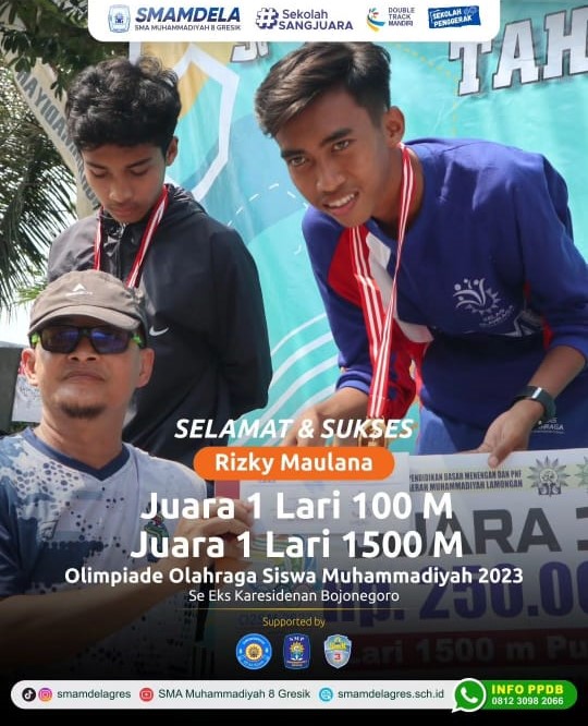 JUARA 1 LARI 100M OLIMPIADE OLAHRAGA SISWA MUHAMMADIYAH 2023