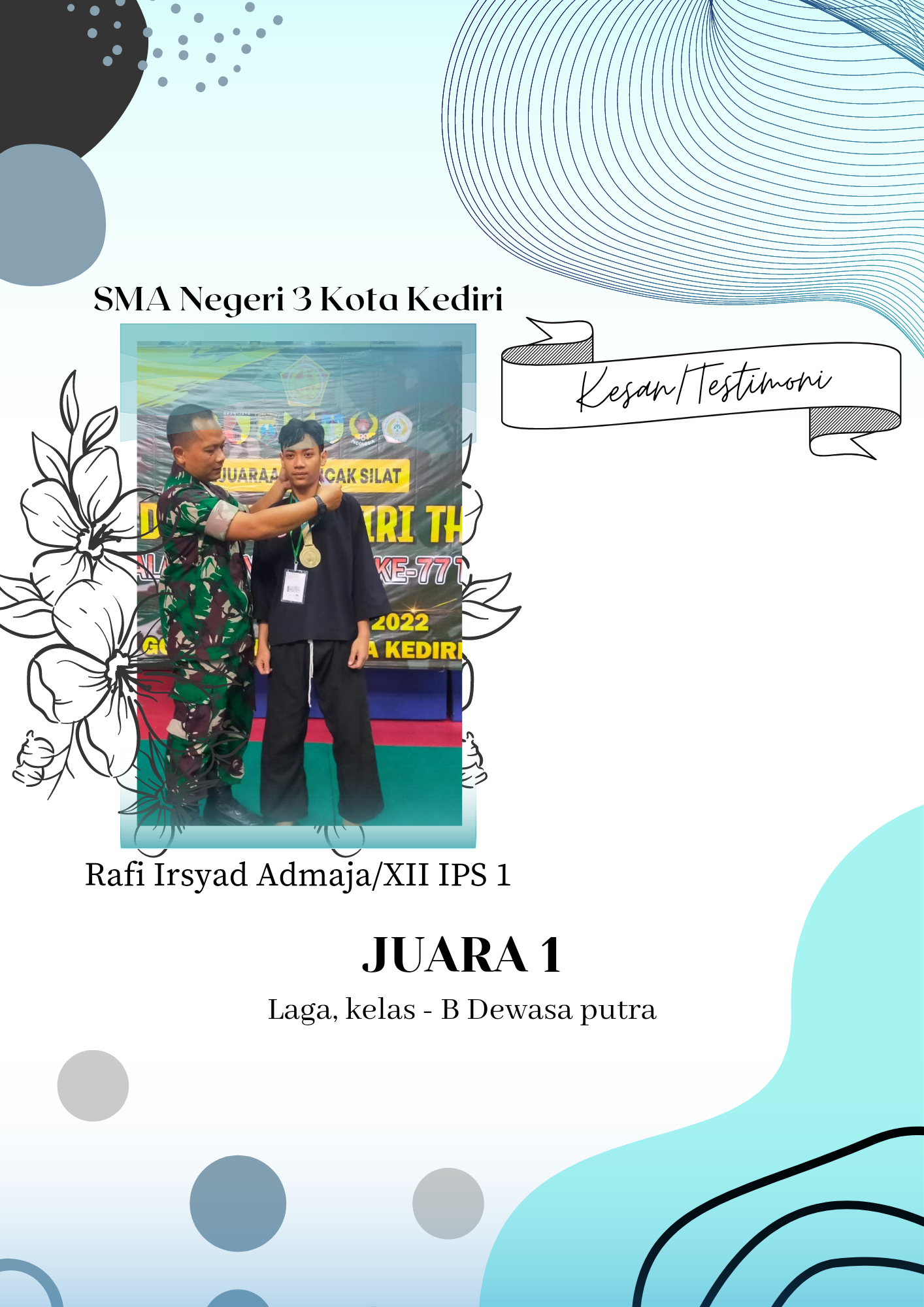 Juara 1 Pencak Silat Laga Kelas - B Dewasa Putra