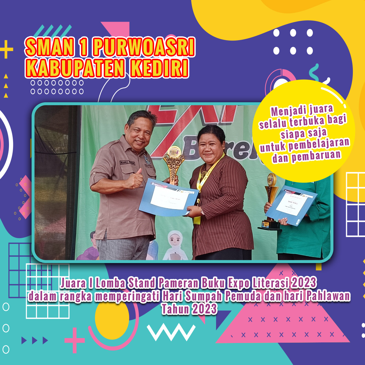 Juara 1 Lomba Stand Pameran Buku Kegiatan Expo Literasi