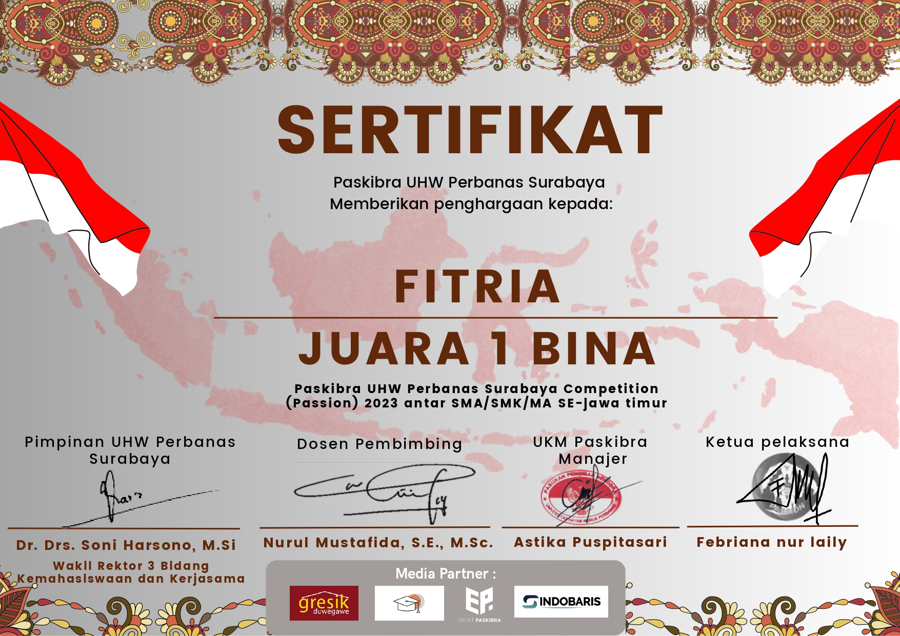 Paskibra UHW Perbanas Surabaya Competition (Passion) 2023 antar SMA/SMK/MA  