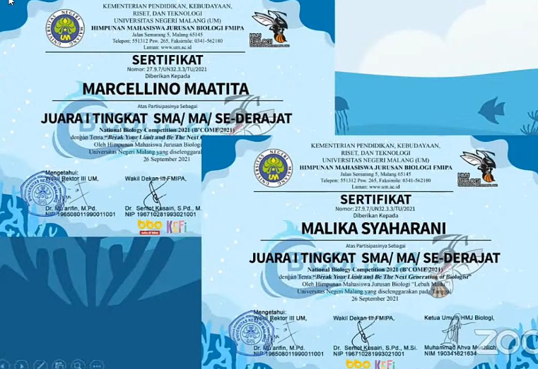 B\'COME 2021 (National Biology Competition 2021)