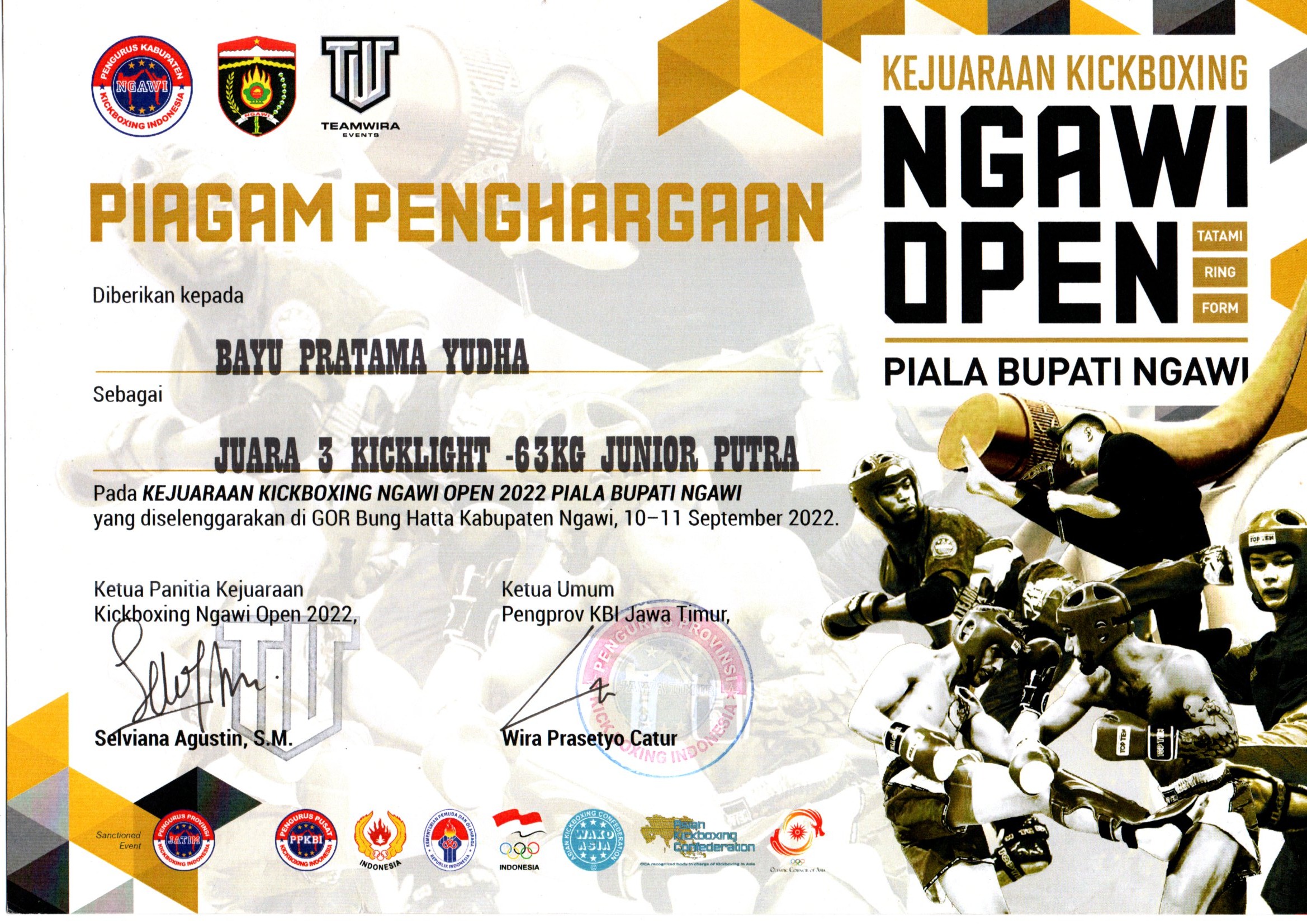 KEJUARAAN KICKBOXING NGAWI OPEN 2022 PIALA BUPATI NGAWI