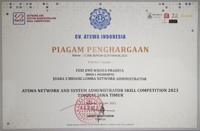 Network Administrator Kompetisi CV ATSWA INDONESIA 