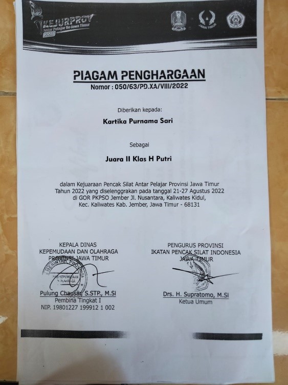 Klas H Putri kejuaran pencak silat antar pelajar 