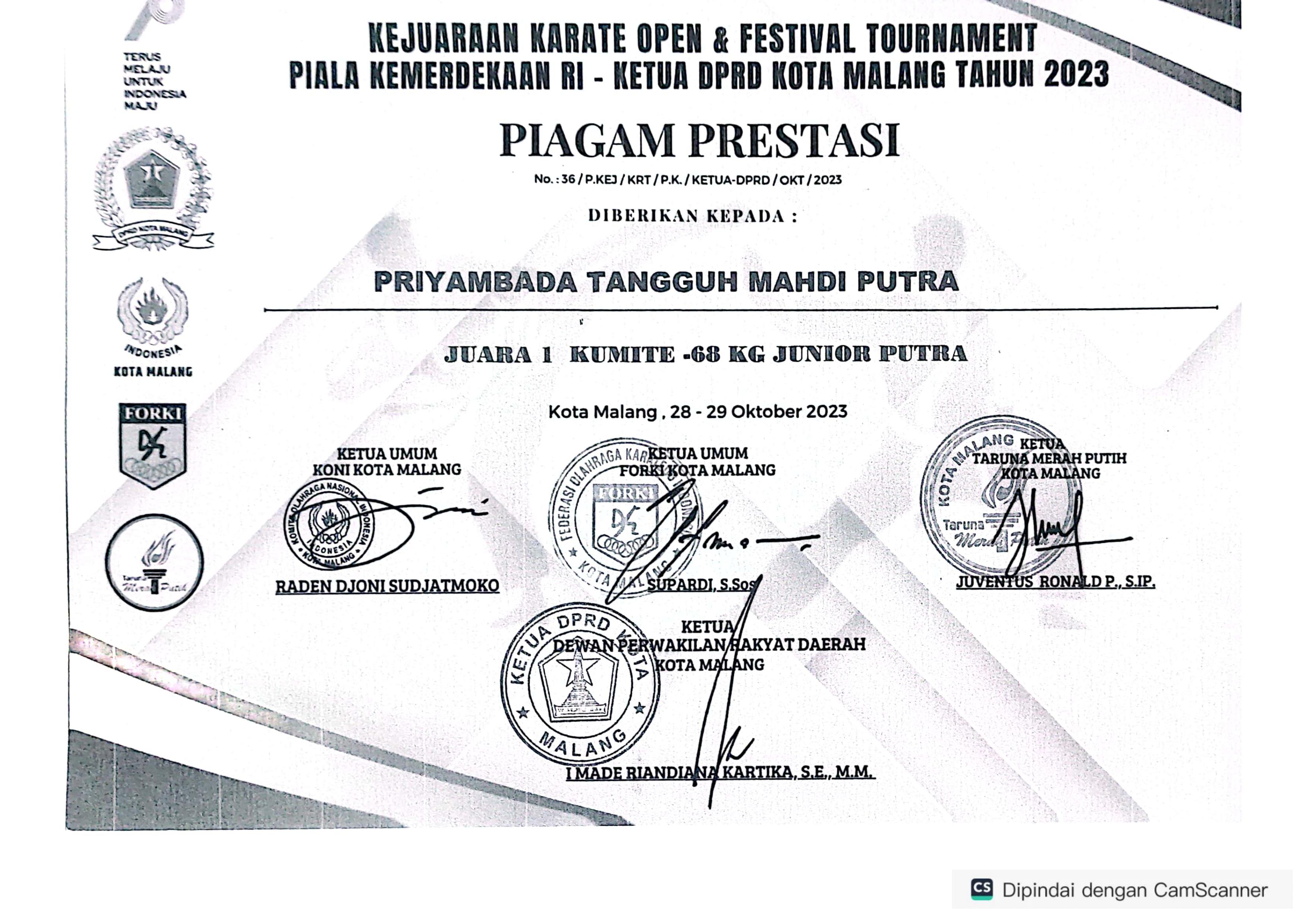 Kejuaraan Karate Open & Festival Tournament Piala Kemerdekaan RI