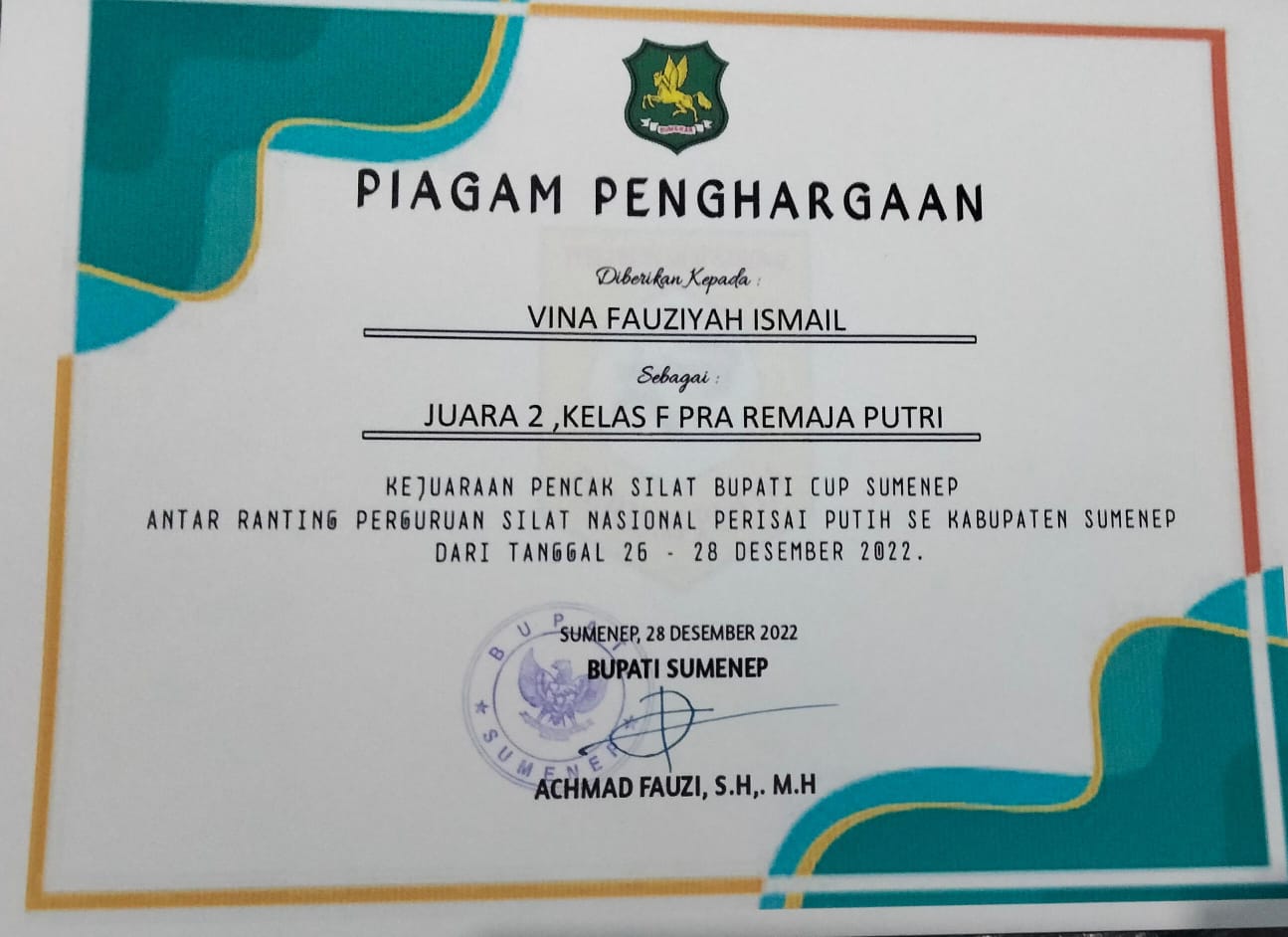 Kejuaraan Pencak Silat Bupati Cup Antar Ranting PSN Perisai Putih