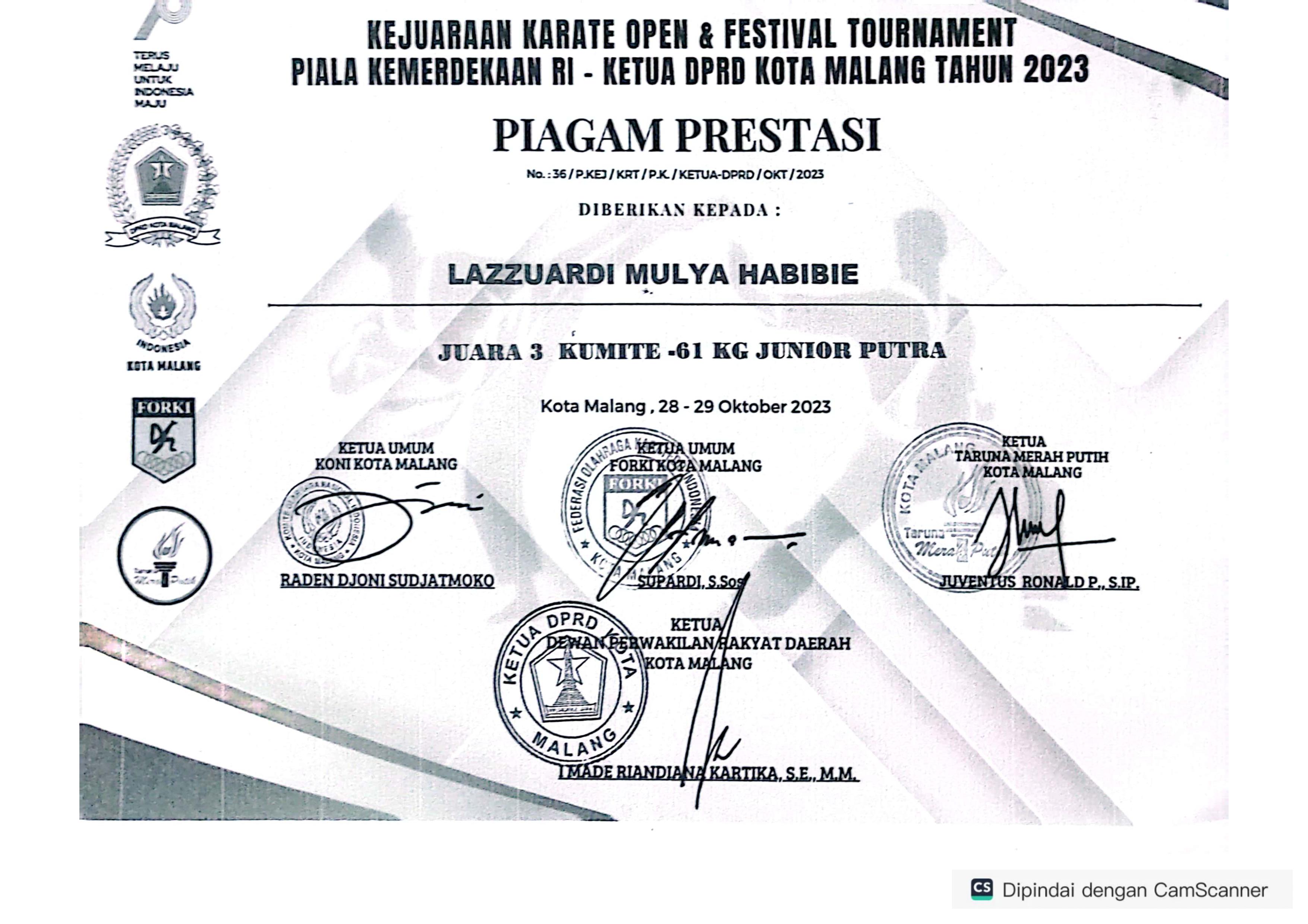 Kejuaraan Karate Open & Festival Tournament Piala Kemerdekaan RI