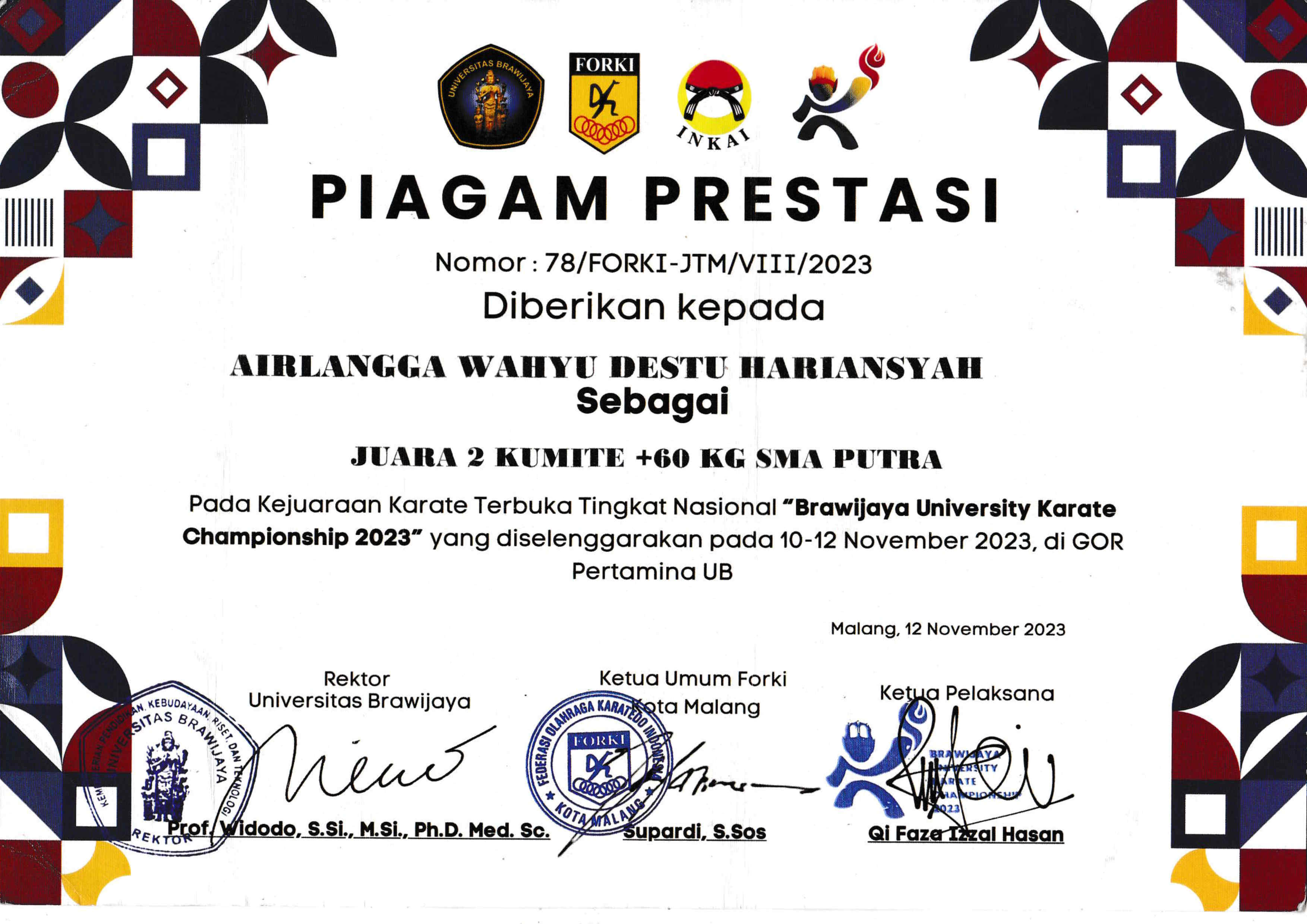 Brawijaya University Karate Championship 2023