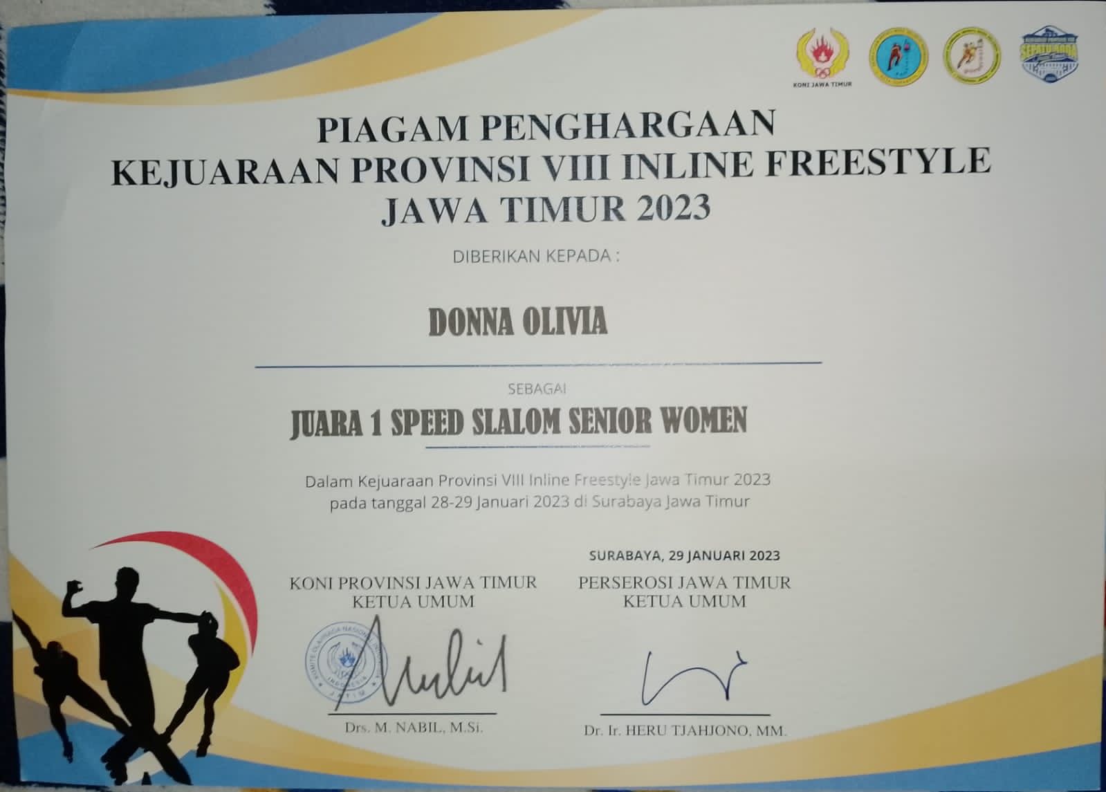 Speed Slalom Senior Women Kejuaraan Provinsi VIII Inline Freestyle Jawa Timur 2023