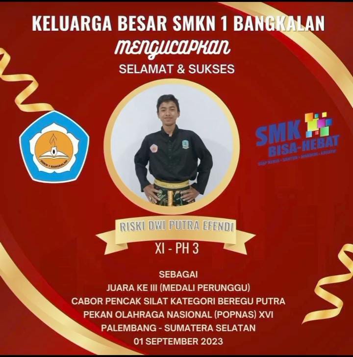 Juara 3 Cabor Silat Kategori Beregu Event POPNAS XVI Palembang, SUMSEL