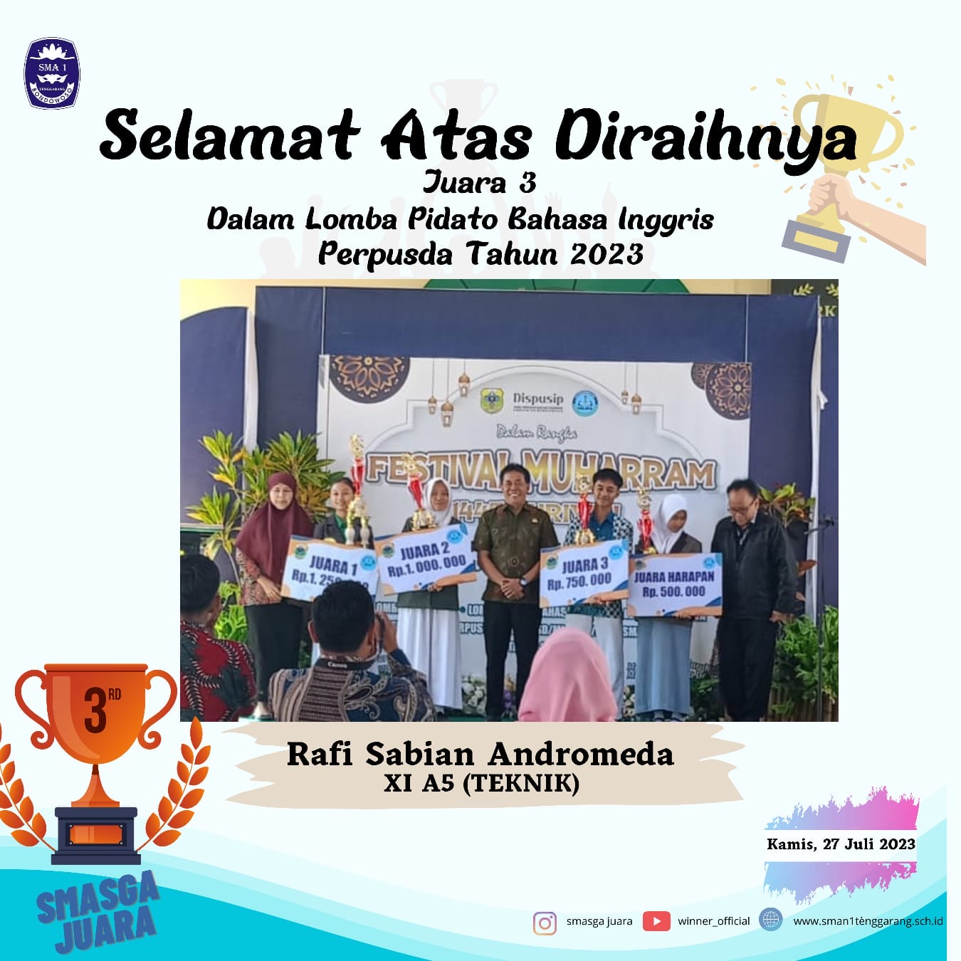 Juara 3 Pidato Bahasa Inggris