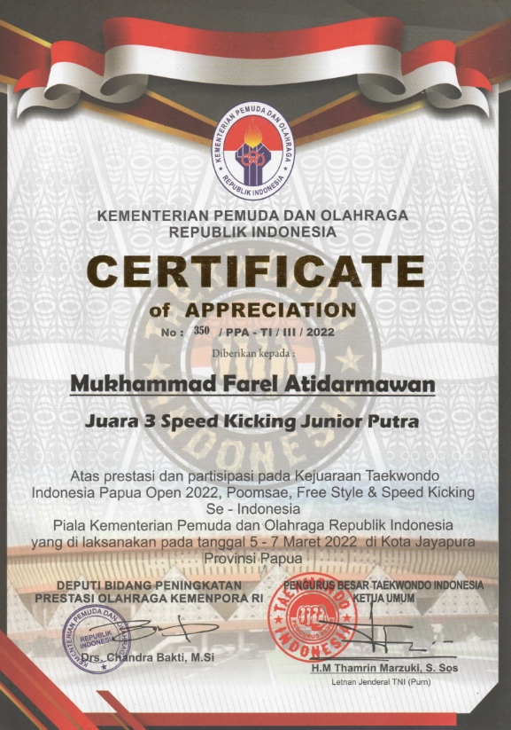 KEJUARAN TAEKWONDO INDONESIA PAPUA OPEN 2022, POOMSAE, FREE STYLE & SPEED KICKING SE-INDONESIA