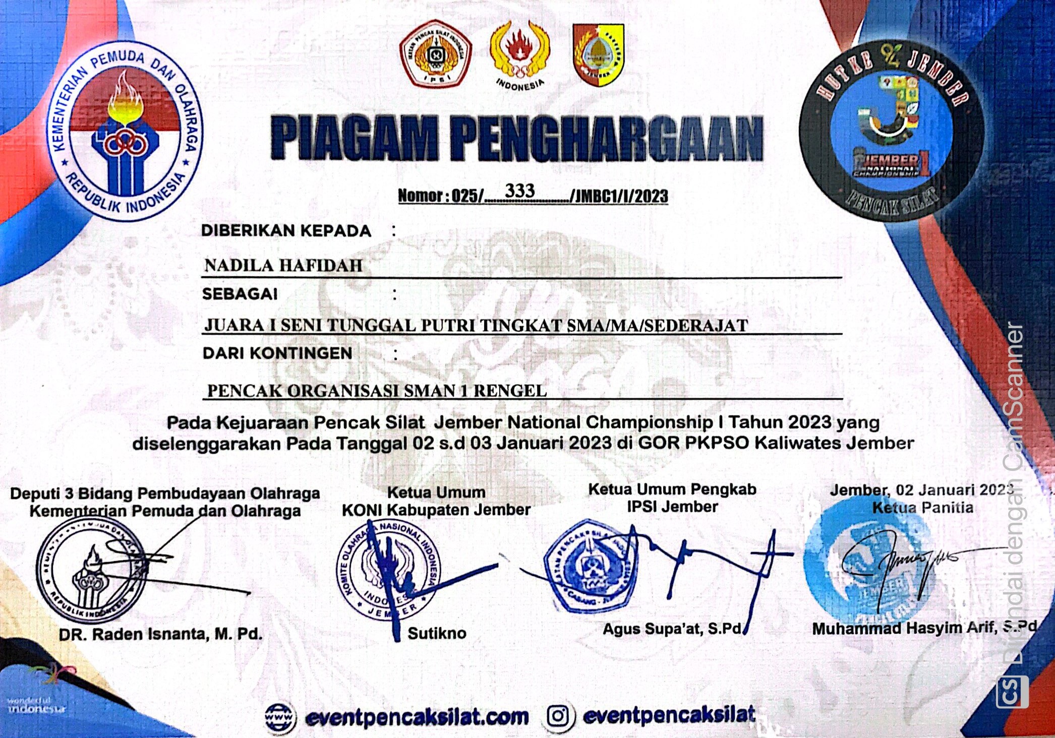 Kejuaraan Pencak Silat Jember National Championsip 1 