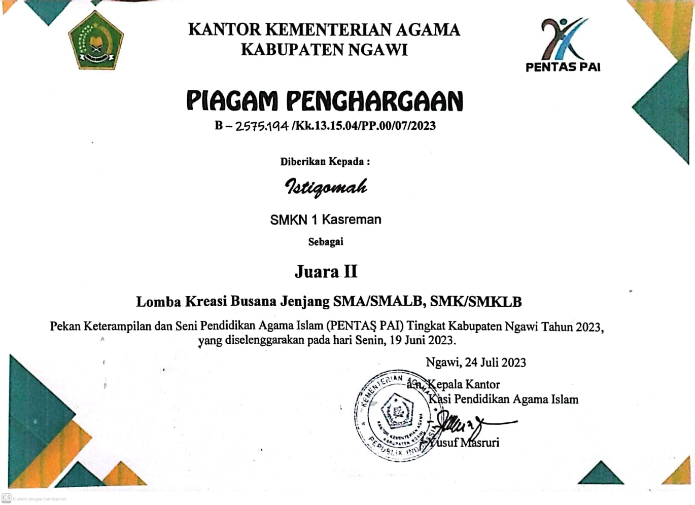 LOMBA KREASI BUSANA JENJANG SMK/SMA TAHUN 2023