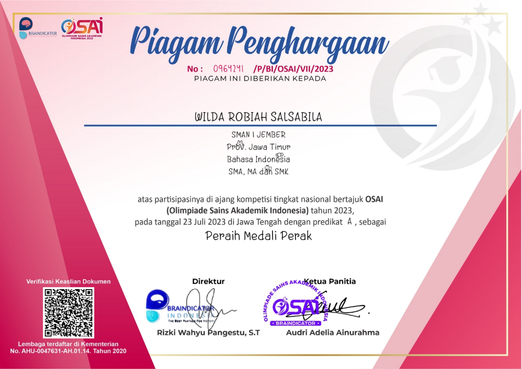 Olimpiade Sains Akademik Indonesia(OSAI) 2023 Bidang Bahasa Indonesia