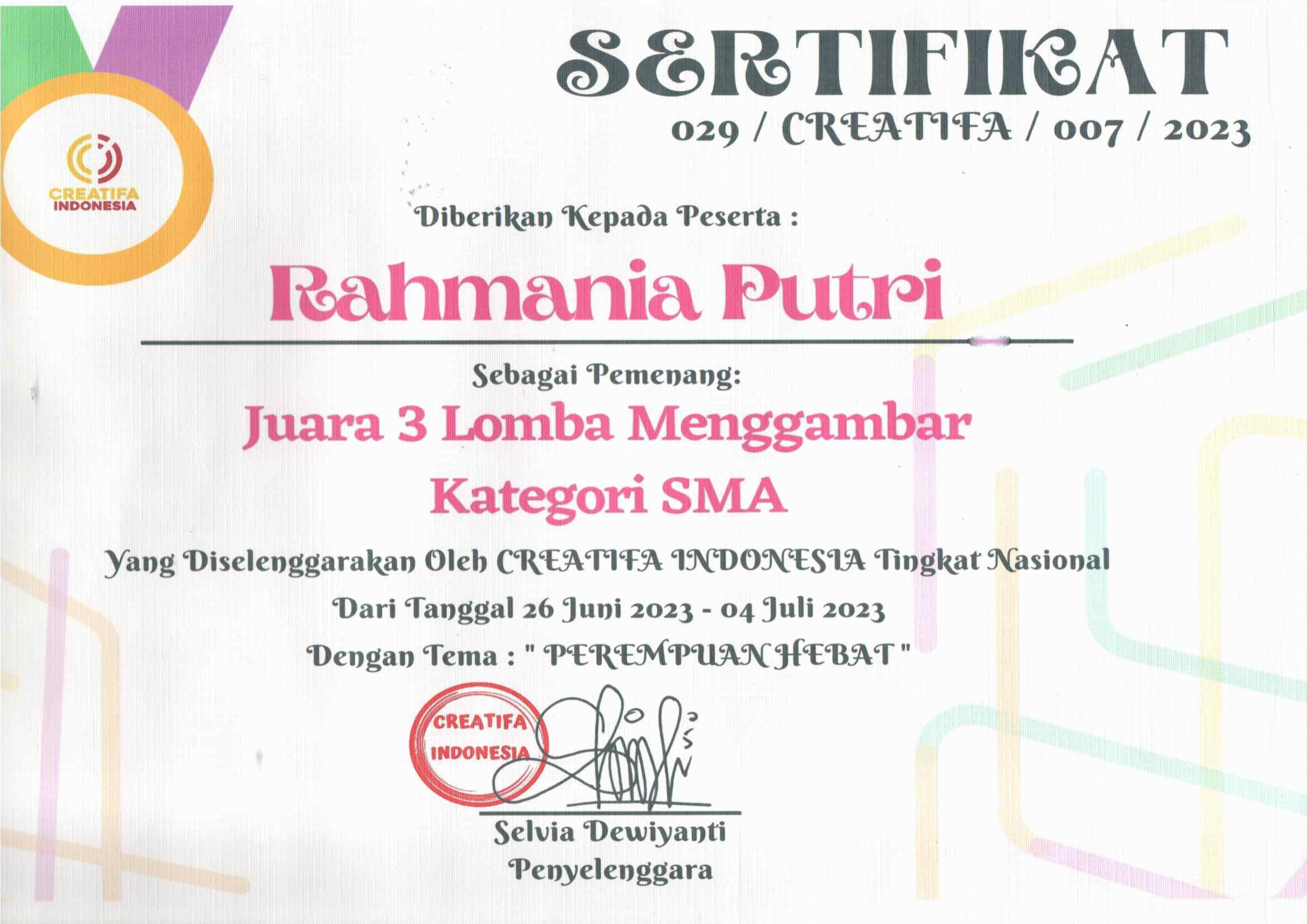 LOMBA MENGGAMBAR KATEGORI SMA DENGAN  TEMA \