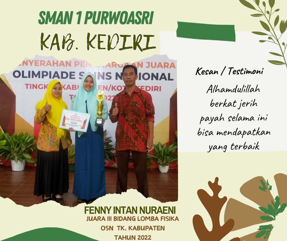 JUARA II BIDANG LOMBA FISIKA OSN TK. KABUPATEN